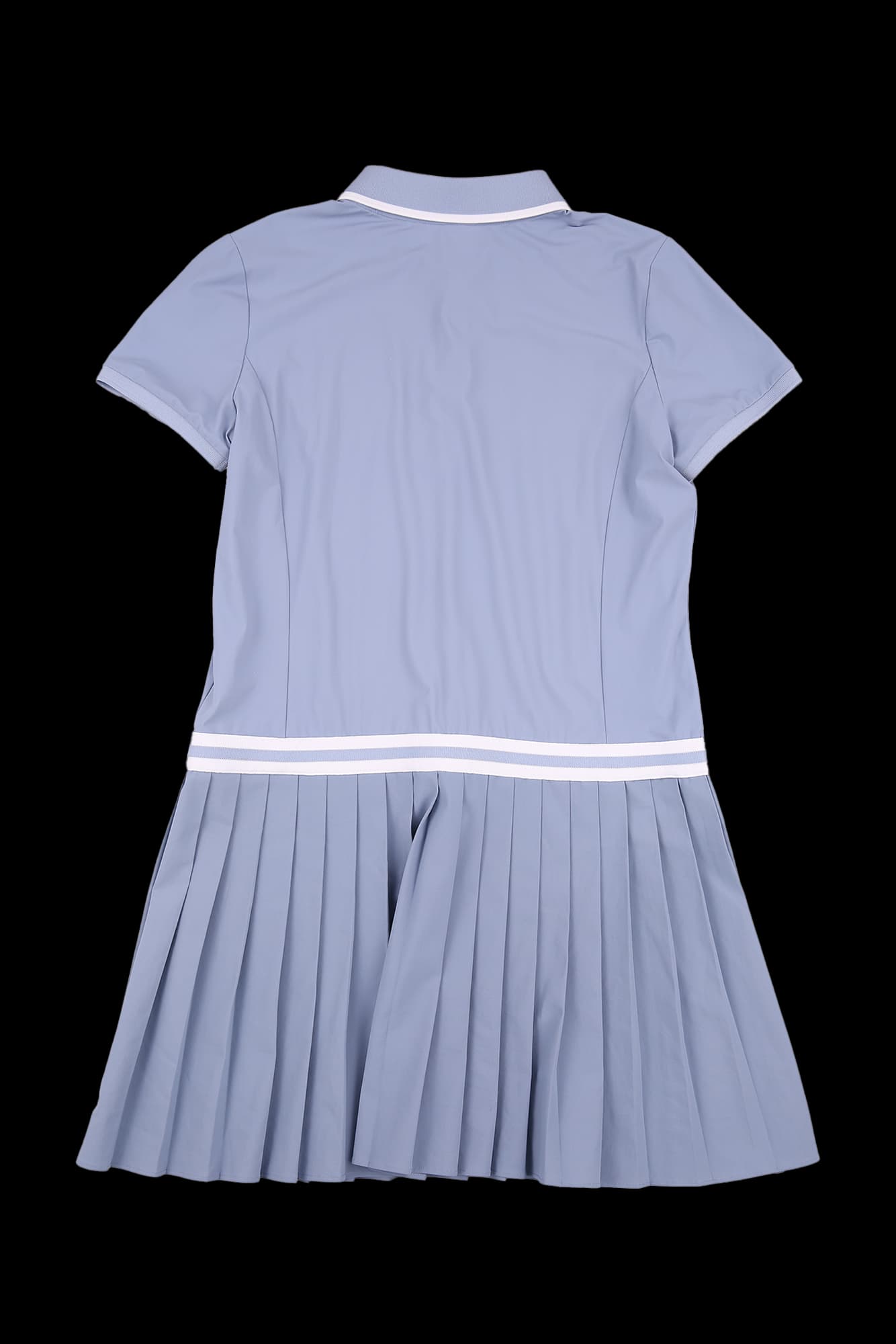 배색 플리츠 원피스