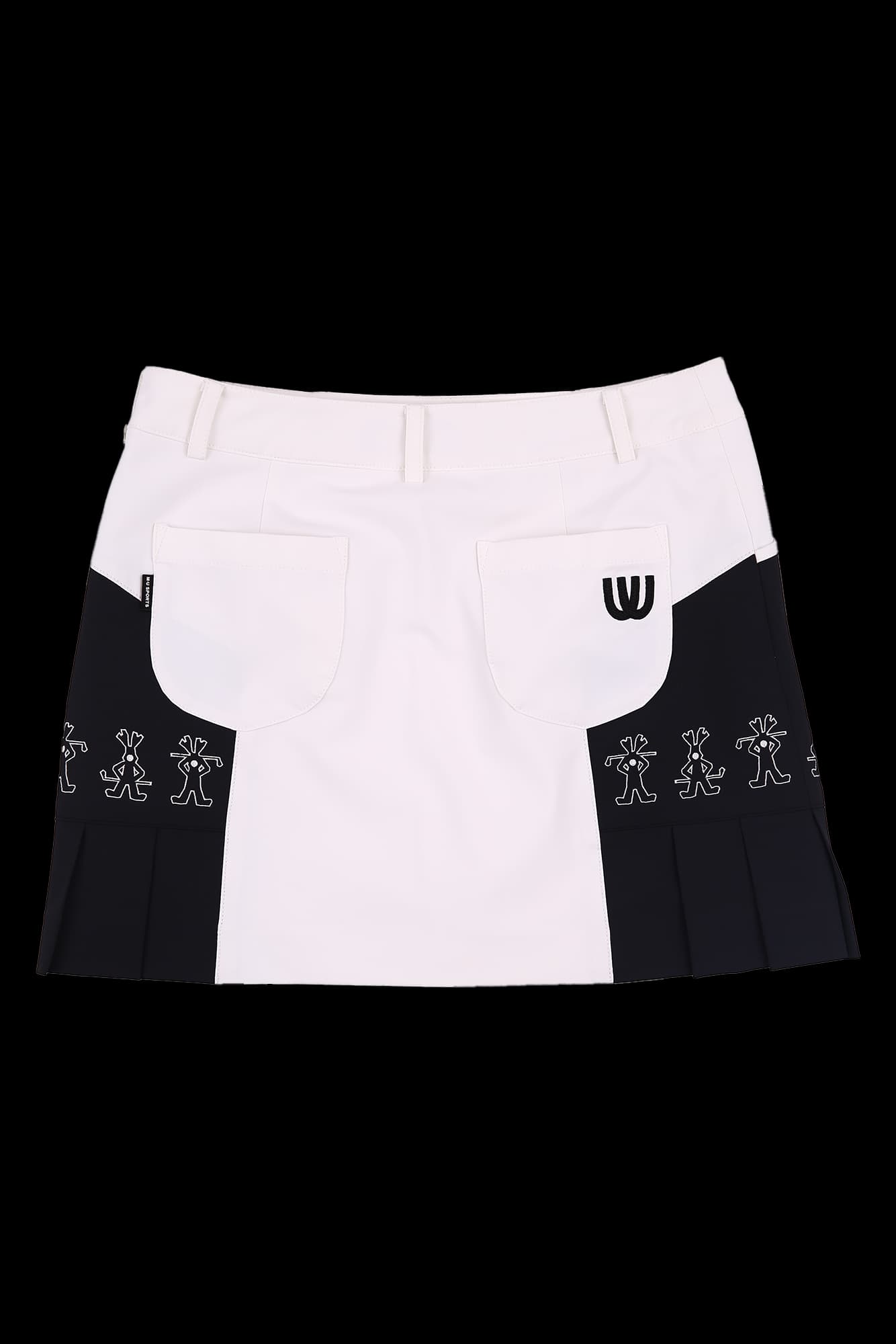 배색 플리츠 큐롯스커트