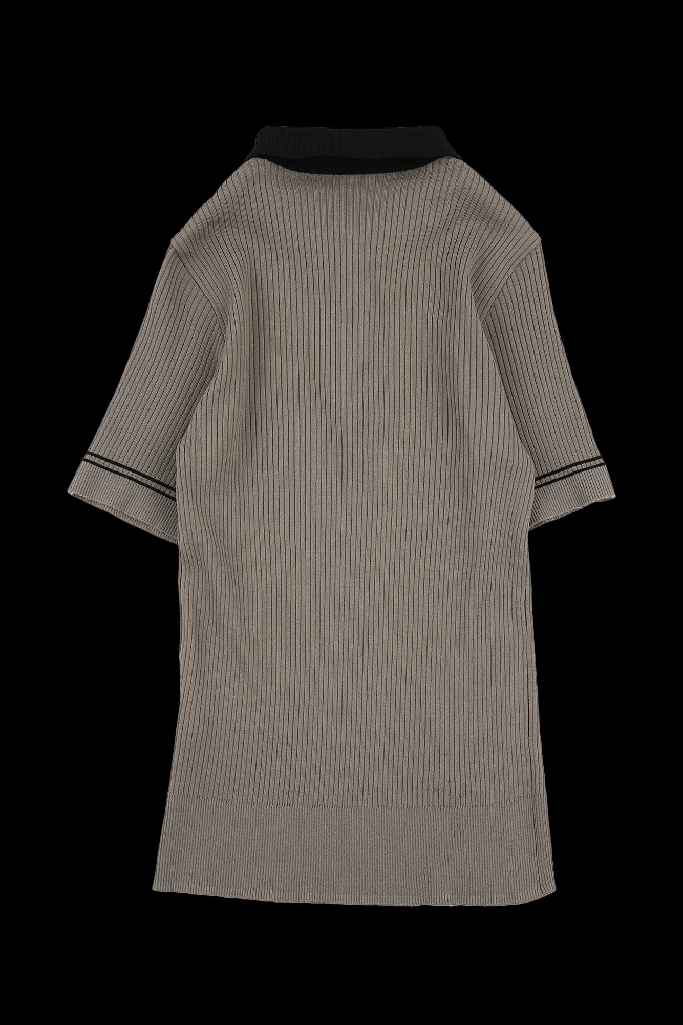 [2024] 배색 반팔 카라 니트