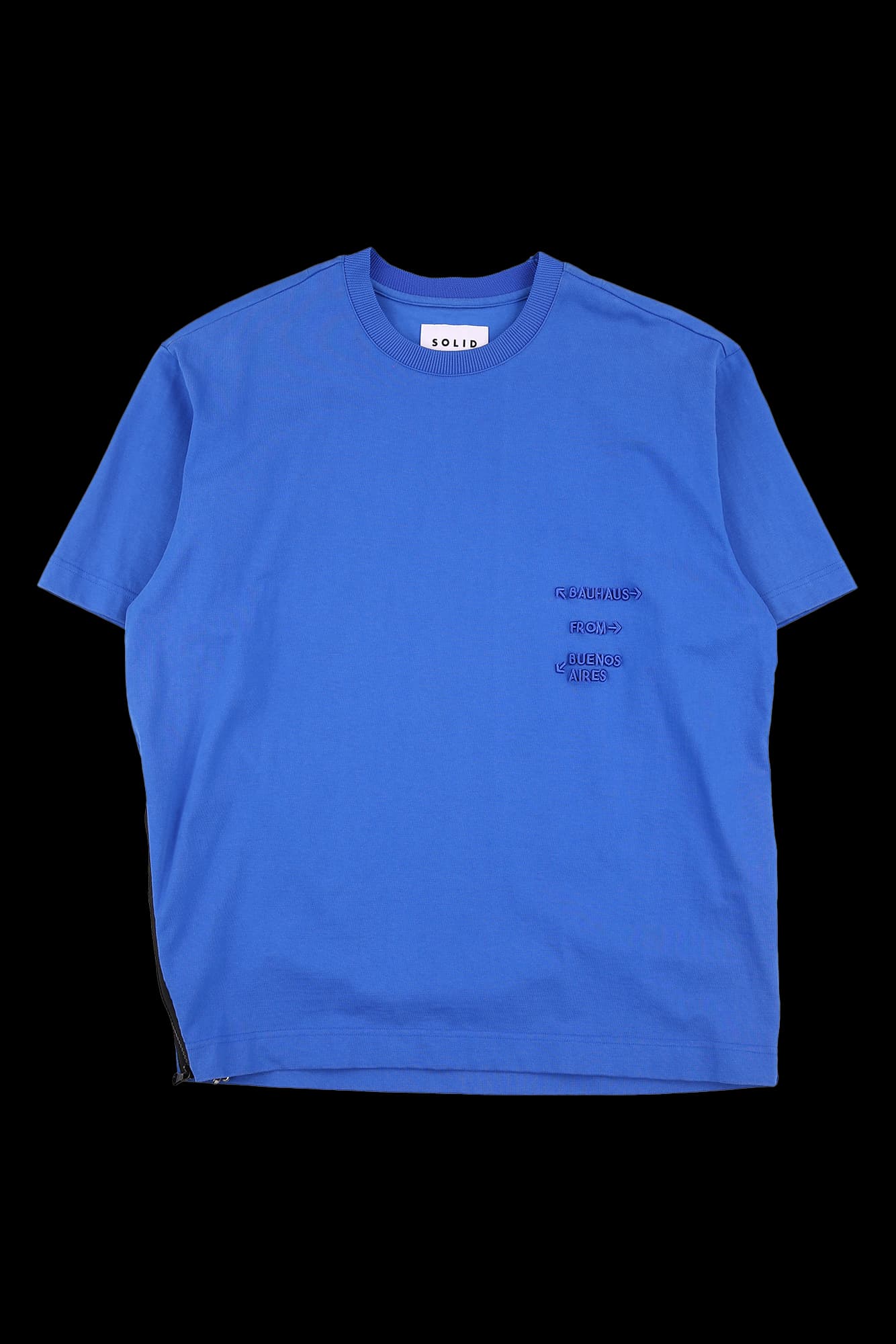 [남성] 배색 지퍼 반팔 맨투맨