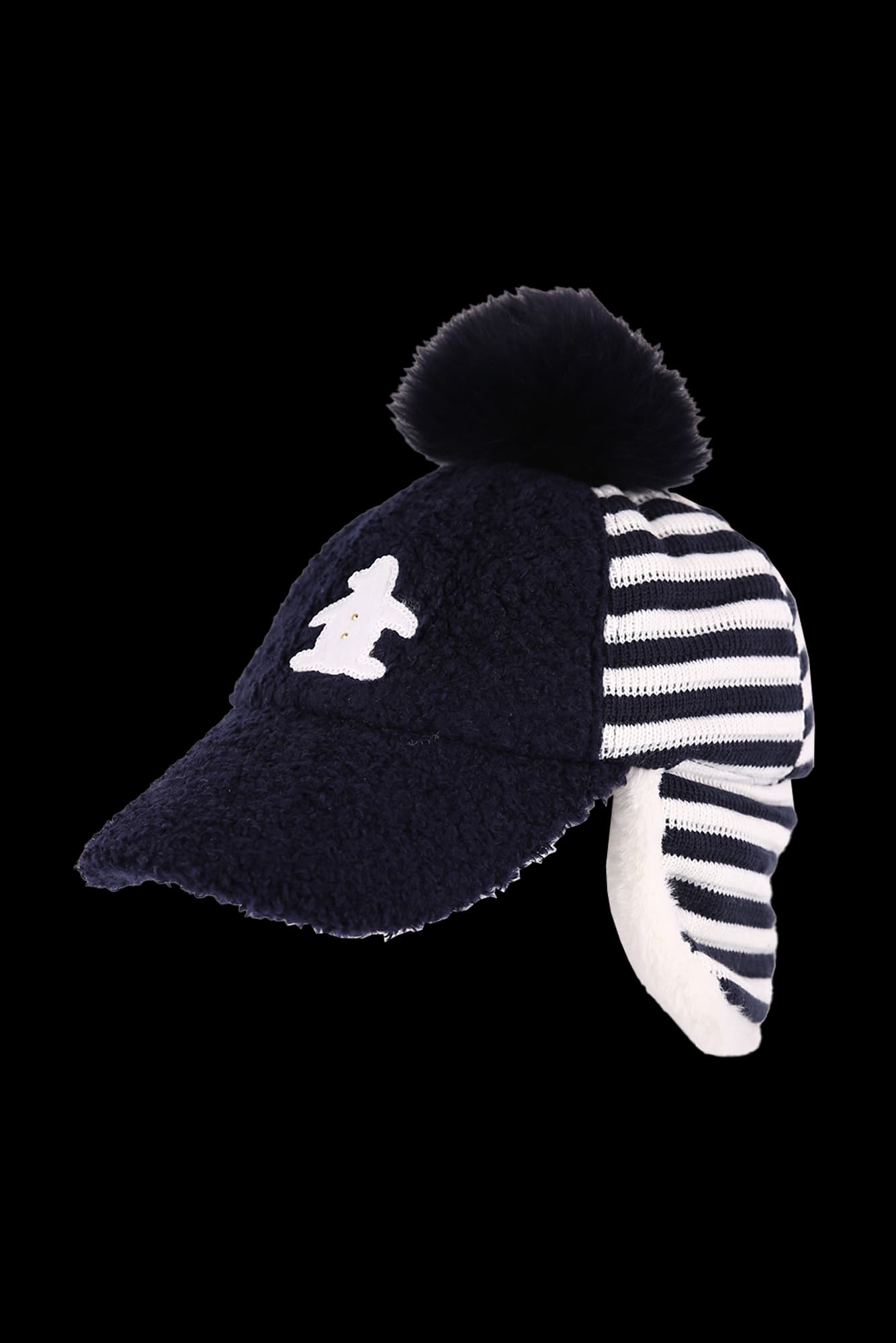 로고 스트라이프 배색 모자