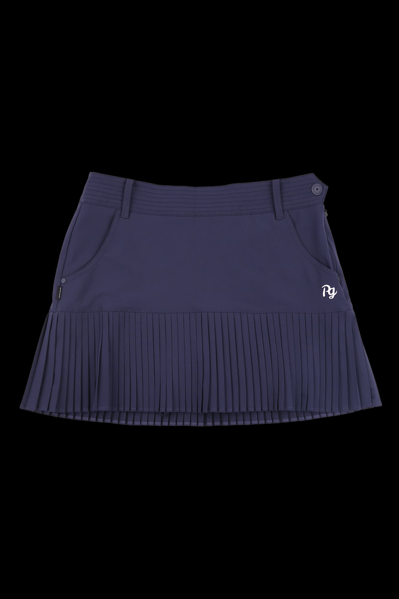 로고 플리츠 스커트