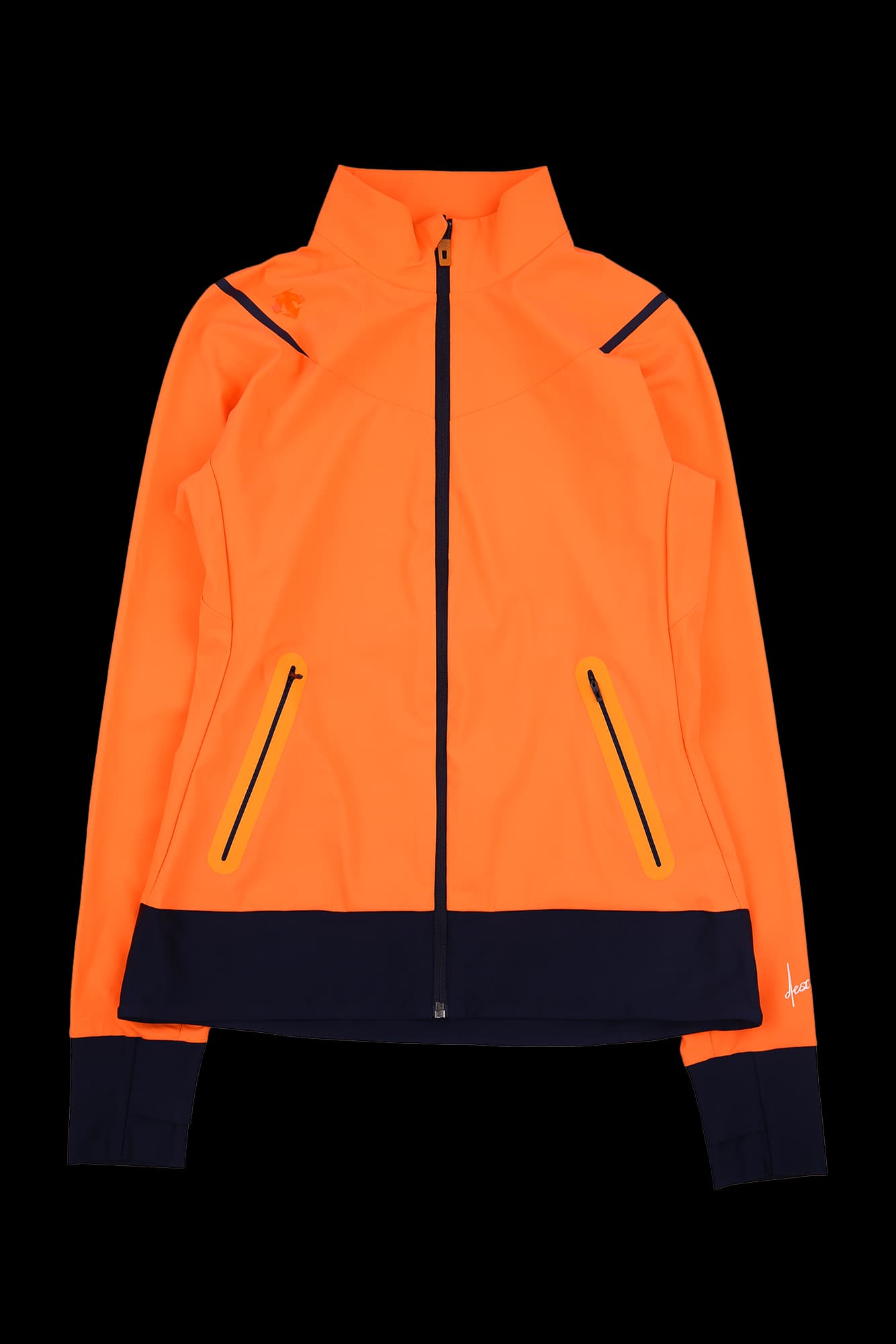 배색 형광 집업