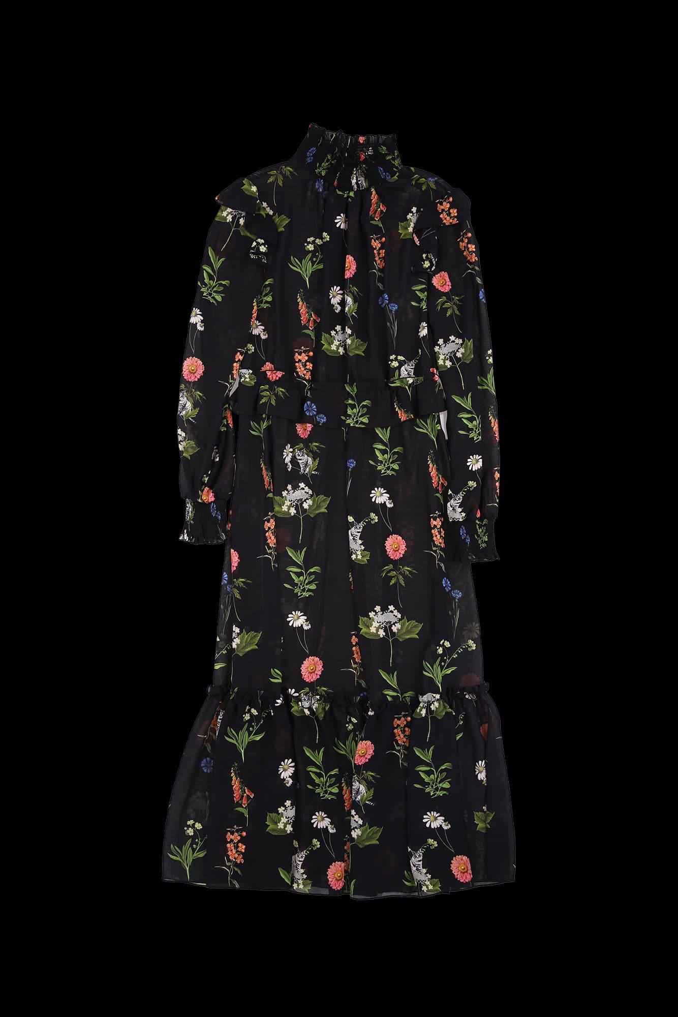 플라워 티어트 원피스