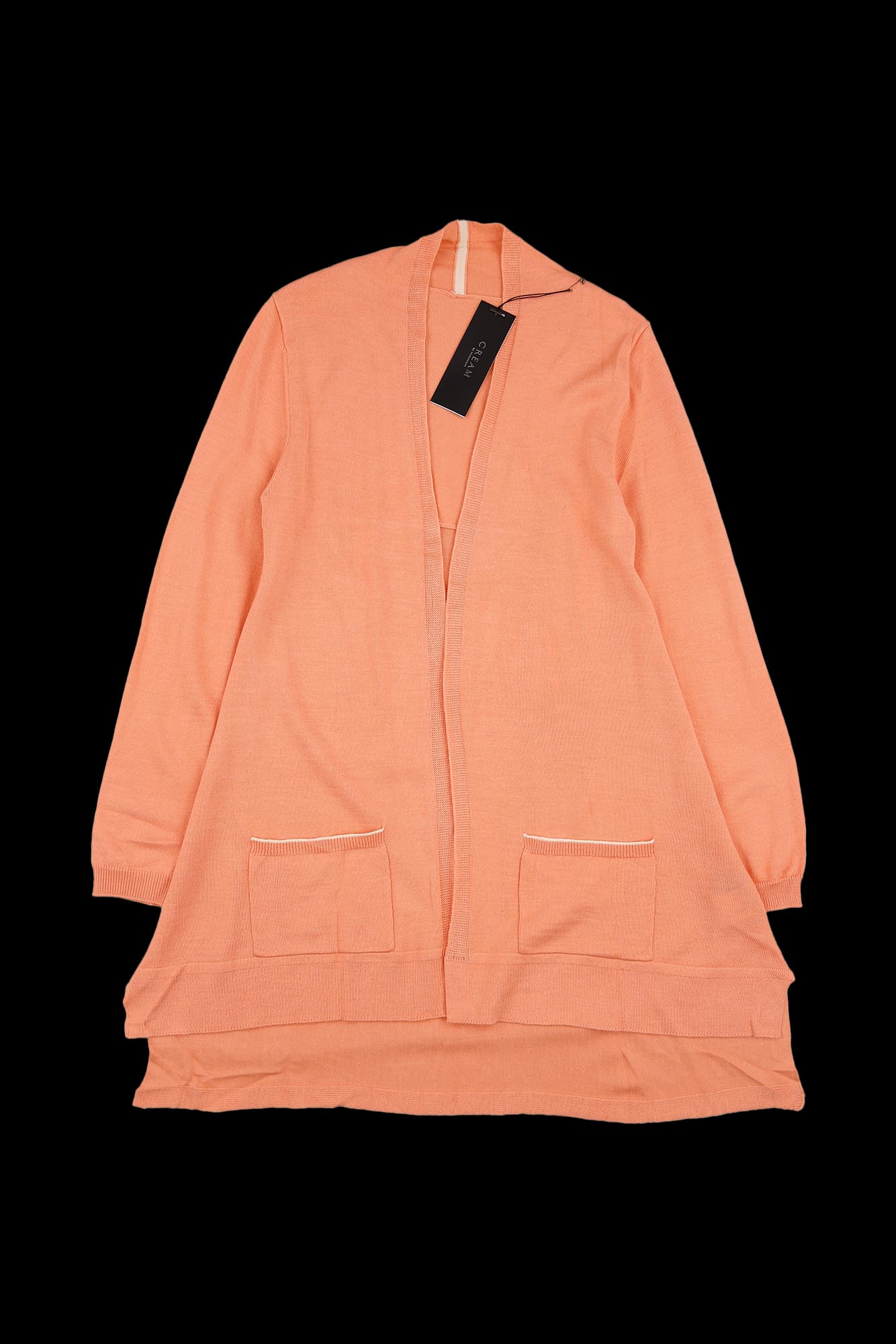 포켓 배색 가디건