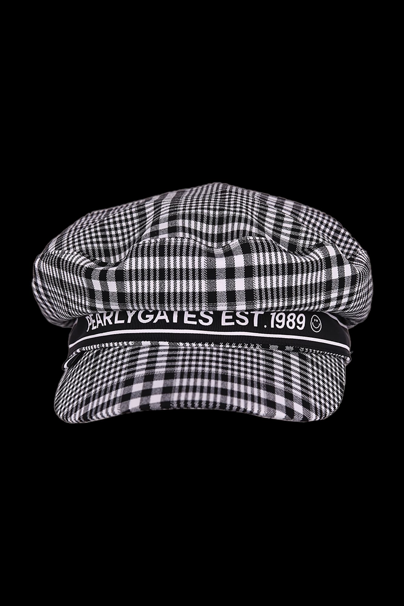 로고라인 체크 베레모 