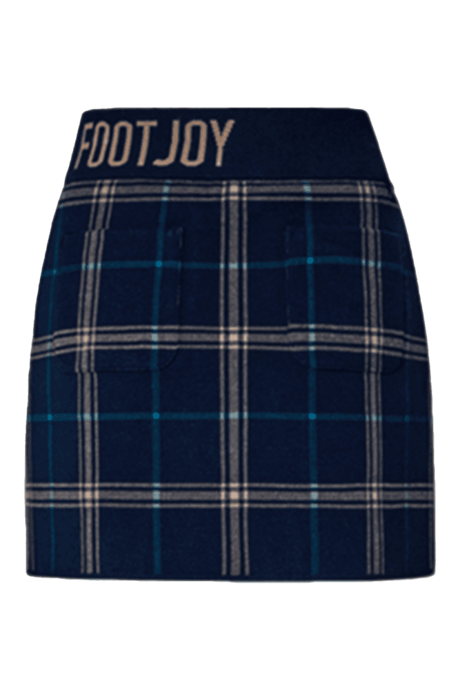 체크 니트 스커트 NAVY