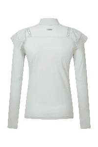 메쉬 플리츠 긴팔 티셔츠