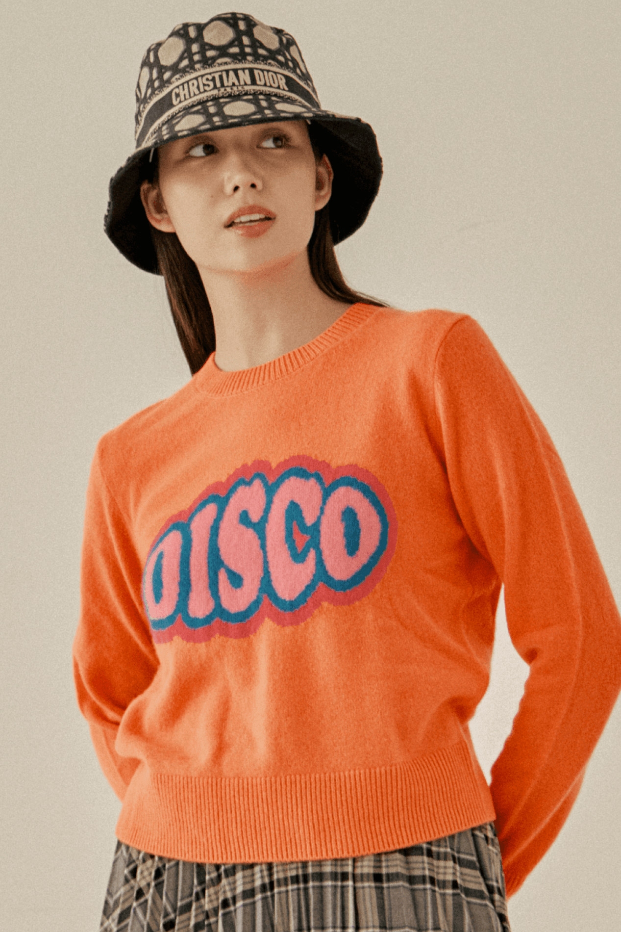 디스코 긴팔 니트 오렌지