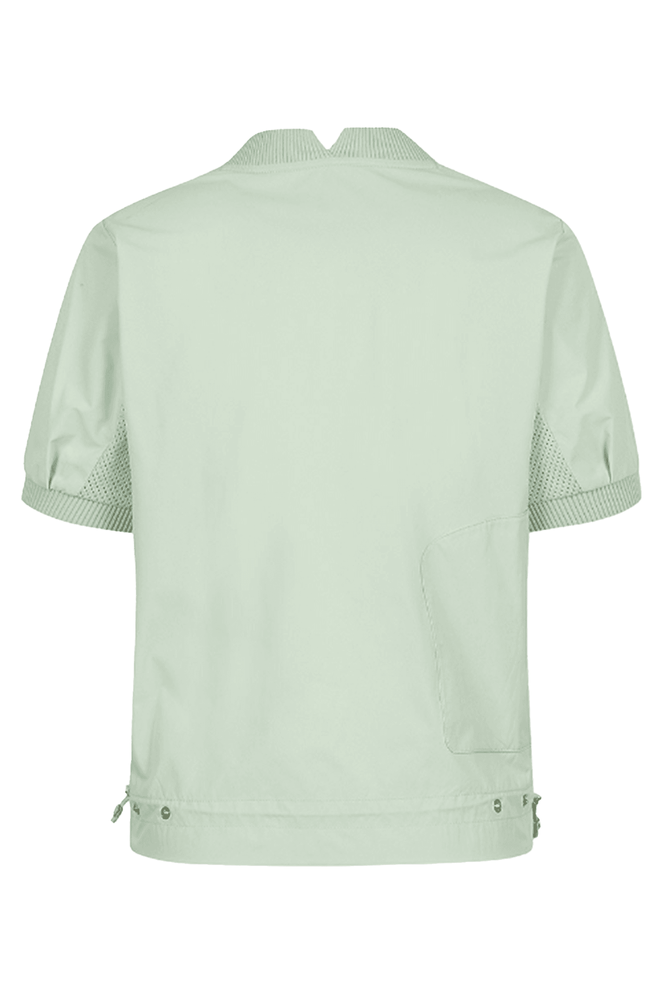 우븐 믹스 라운드넥 반팔 니트