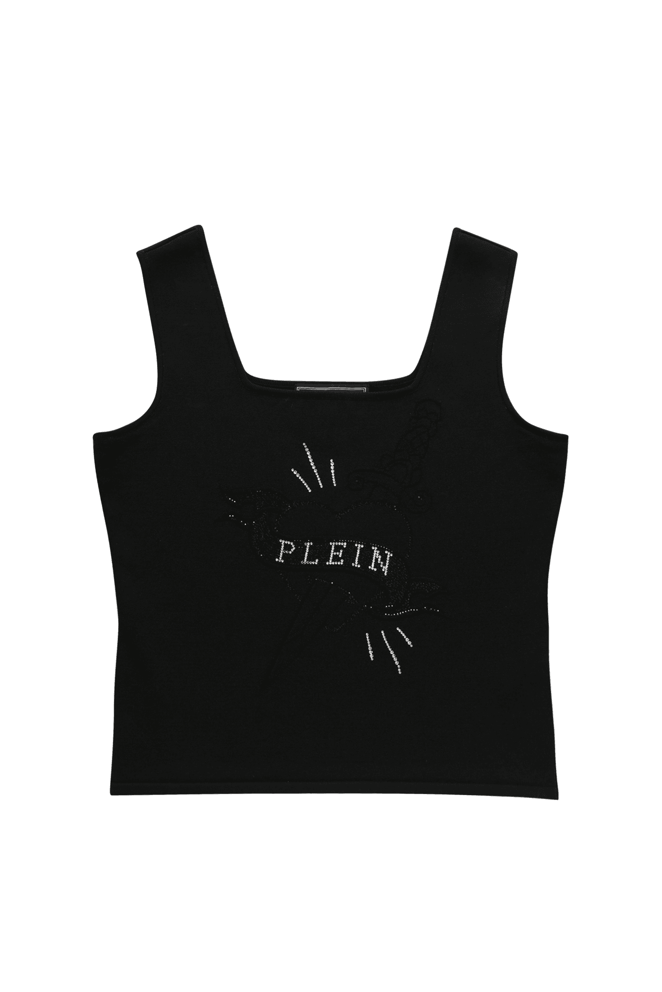 큐빅장식 슬리브리스 티셔츠