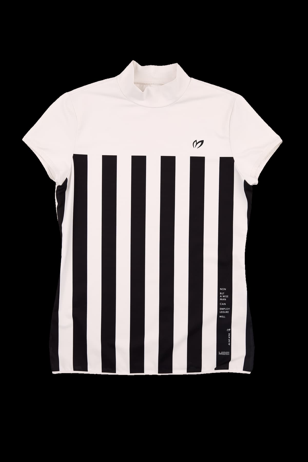 스트라이프 하프넥 반팔 티셔츠