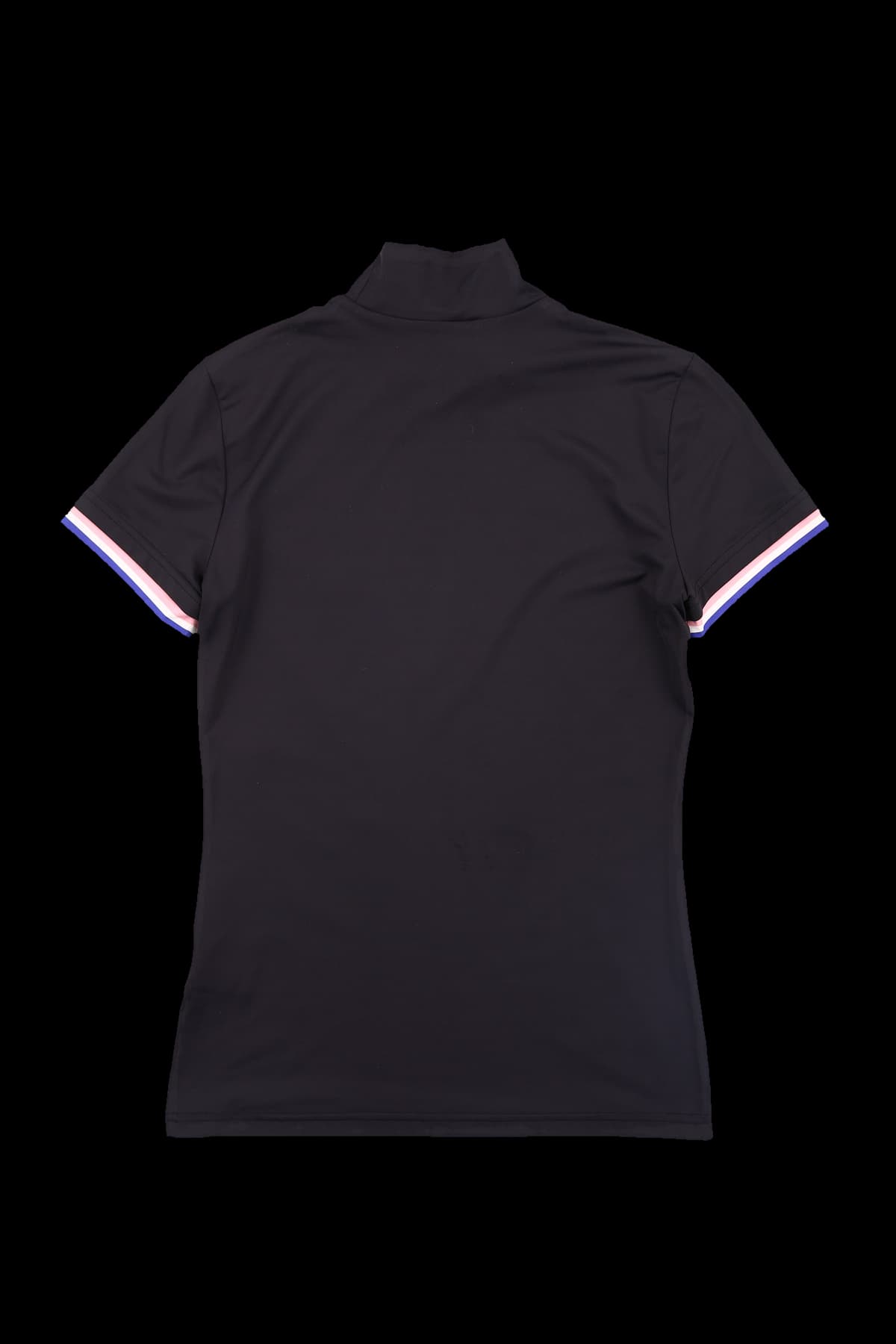 프린팅 배색 하프넥 반팔 티셔츠