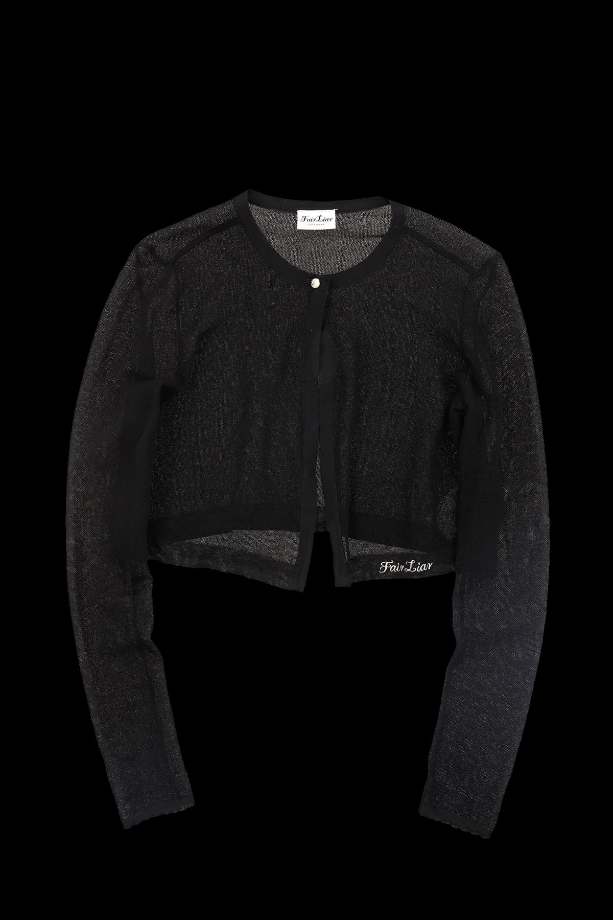 [2024] 펄 버튼 시스루 크롭 가디건