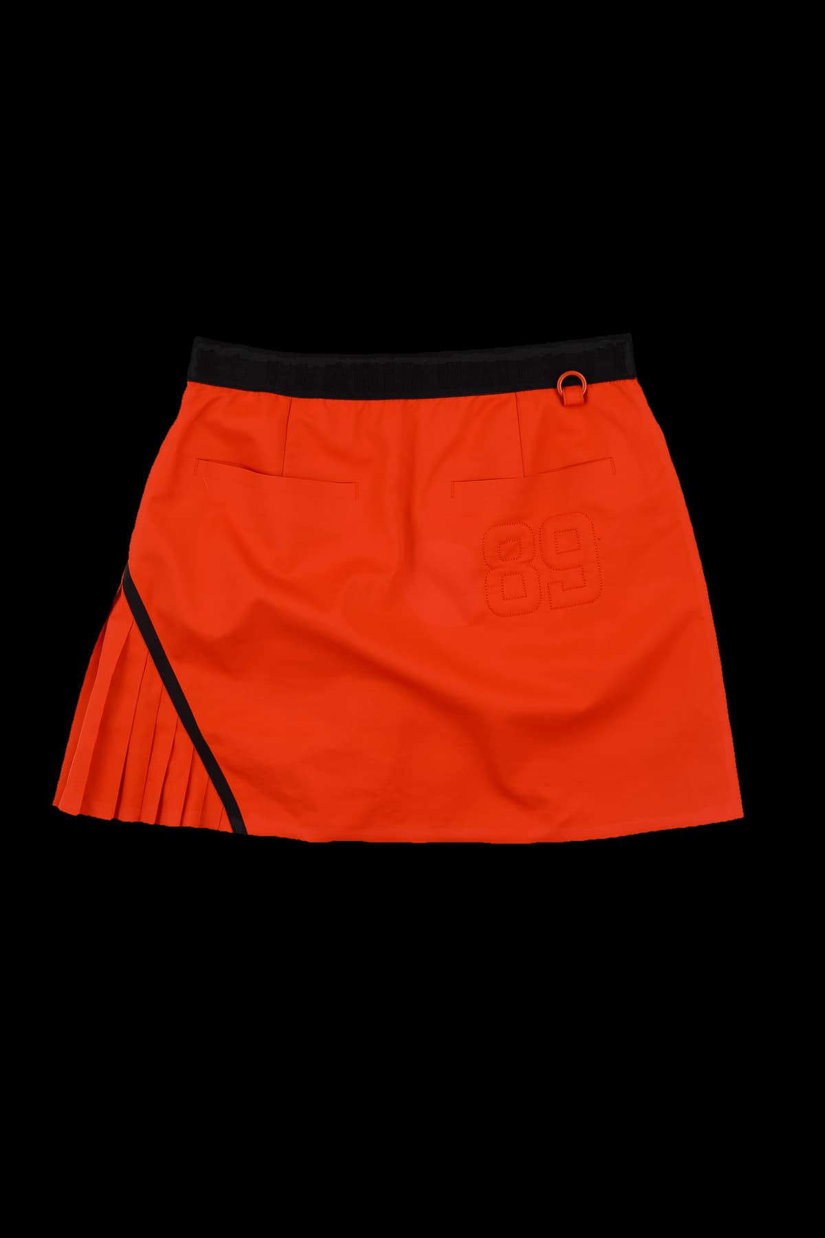 로고 밴드 사선 플리츠 스커트