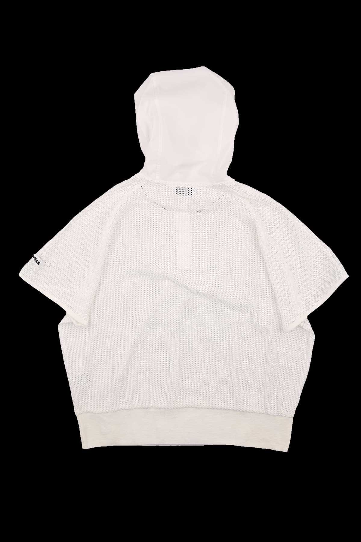 메쉬 후드 반팔 티셔츠