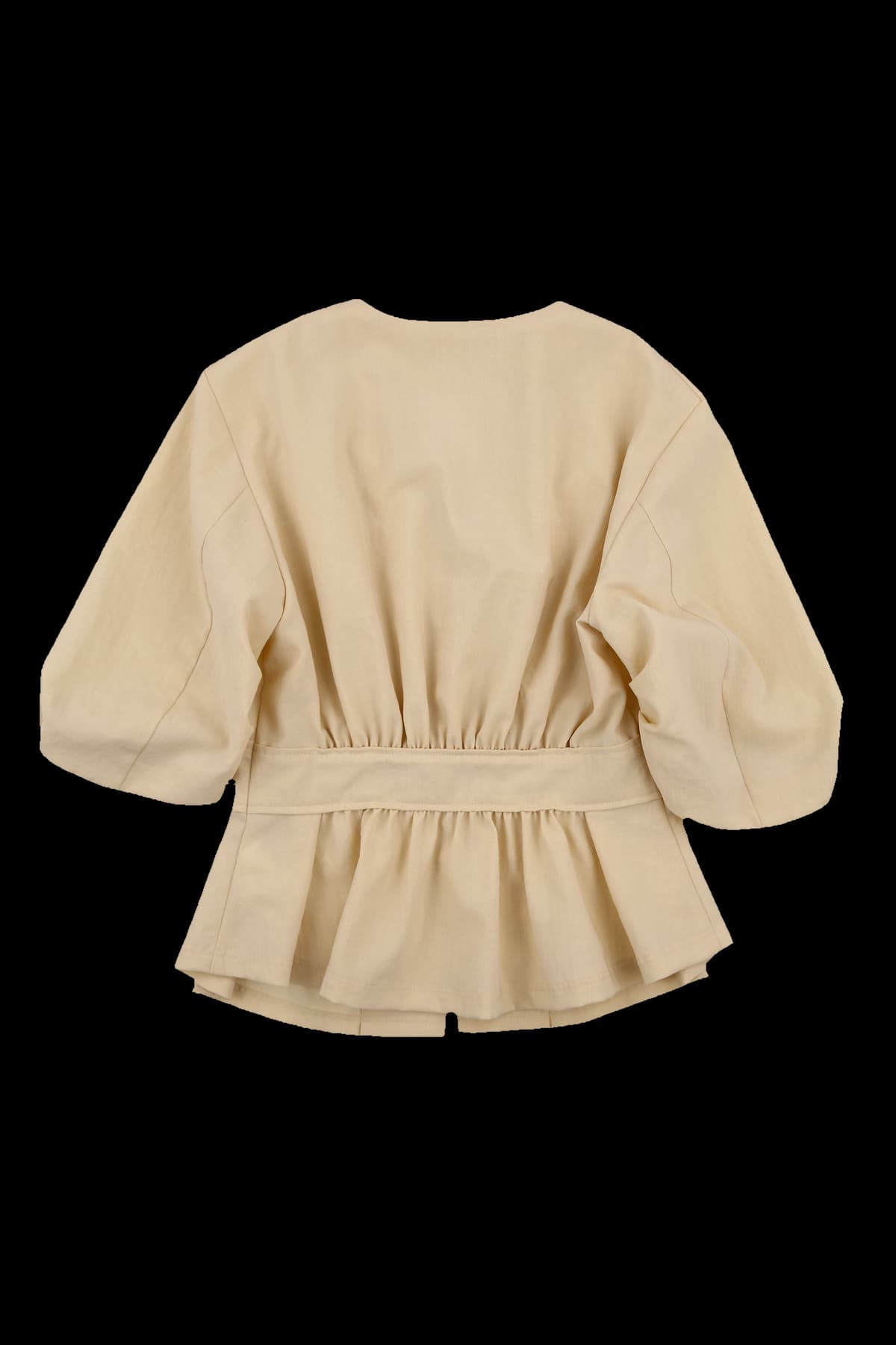 단추 포인트 셔링 블라우스