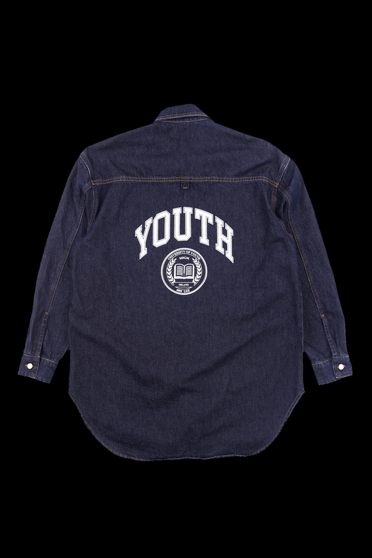 백프린팅 데님 셔츠