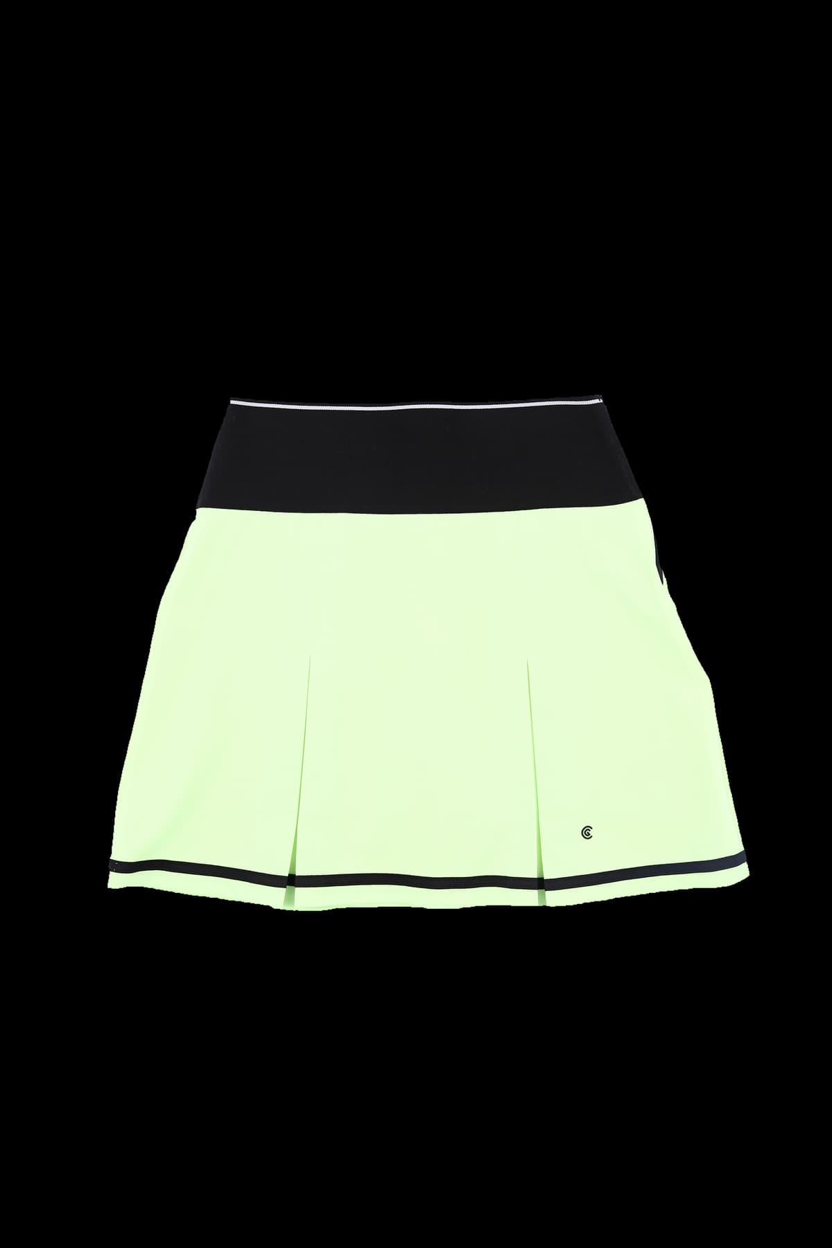 배색 밴드 플리츠 스커트