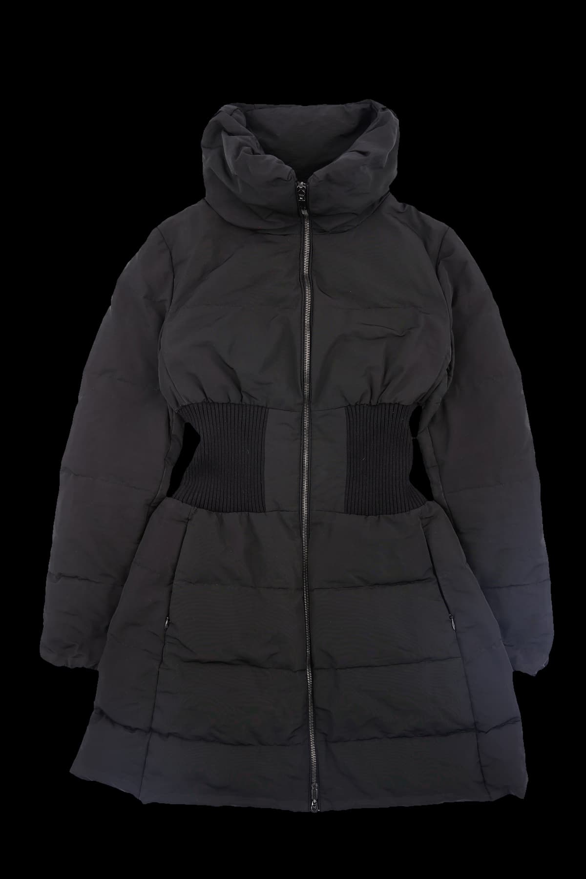 허리 밴딩 롱패딩