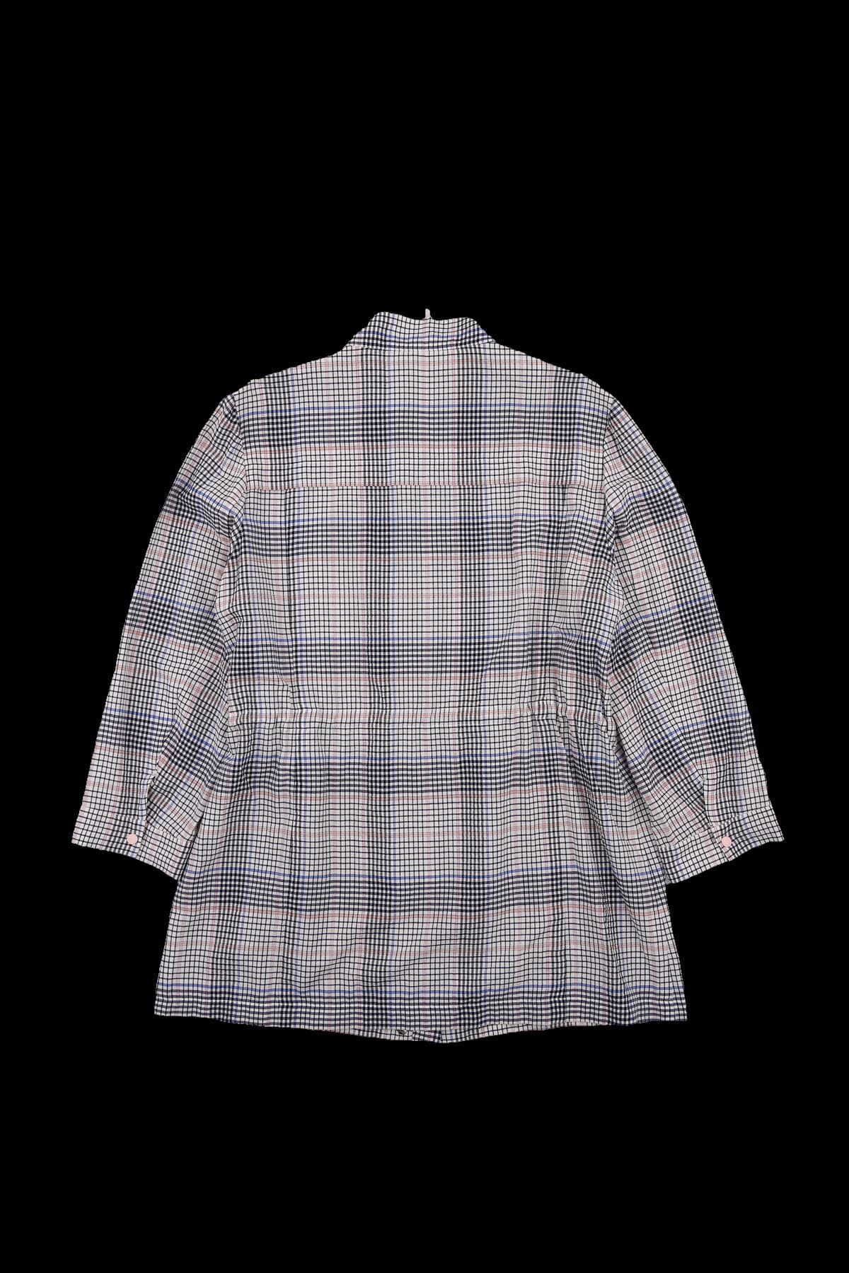 스트링 체크 집업 점퍼