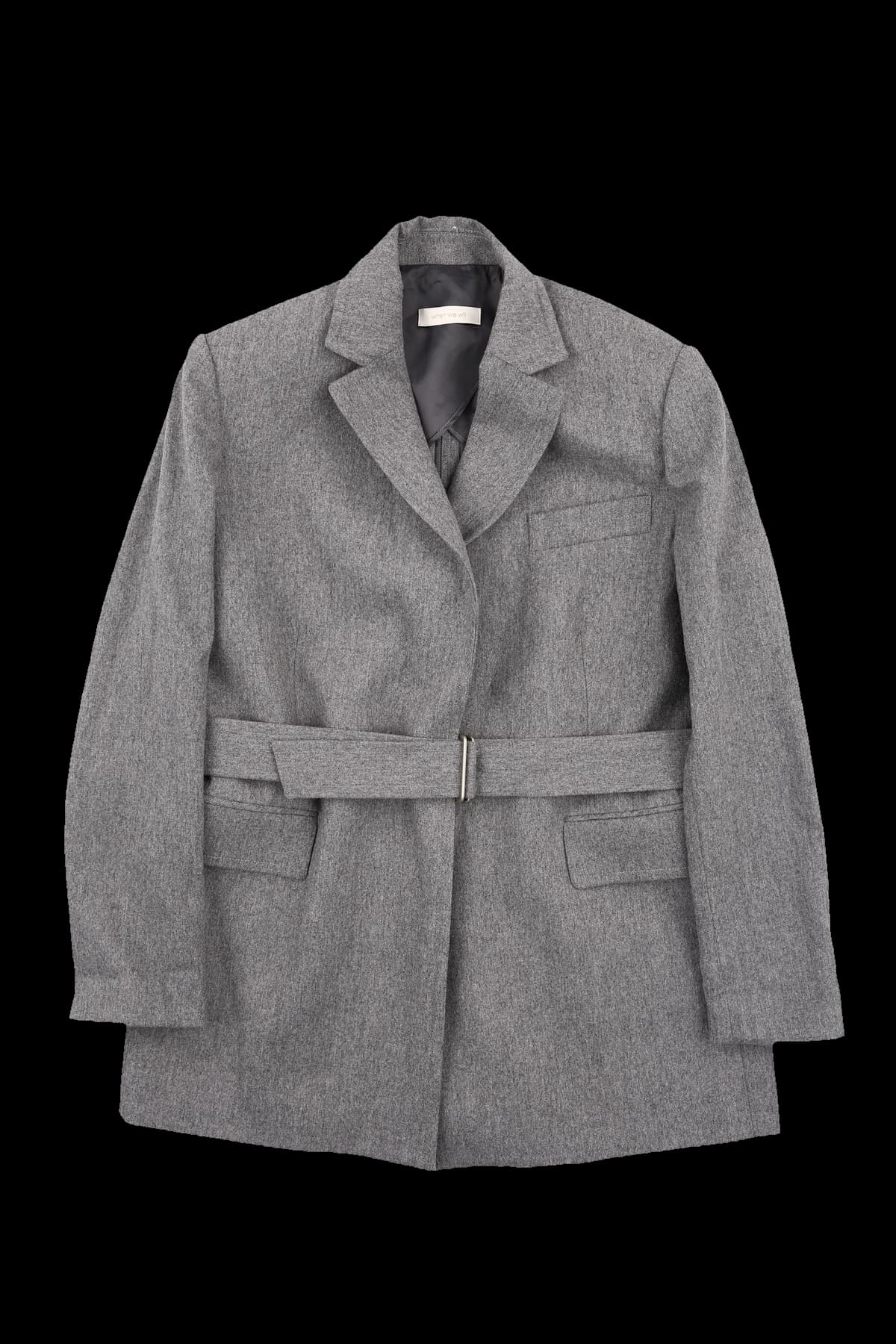 캐시미어 울  혼방 벨티드 자켓