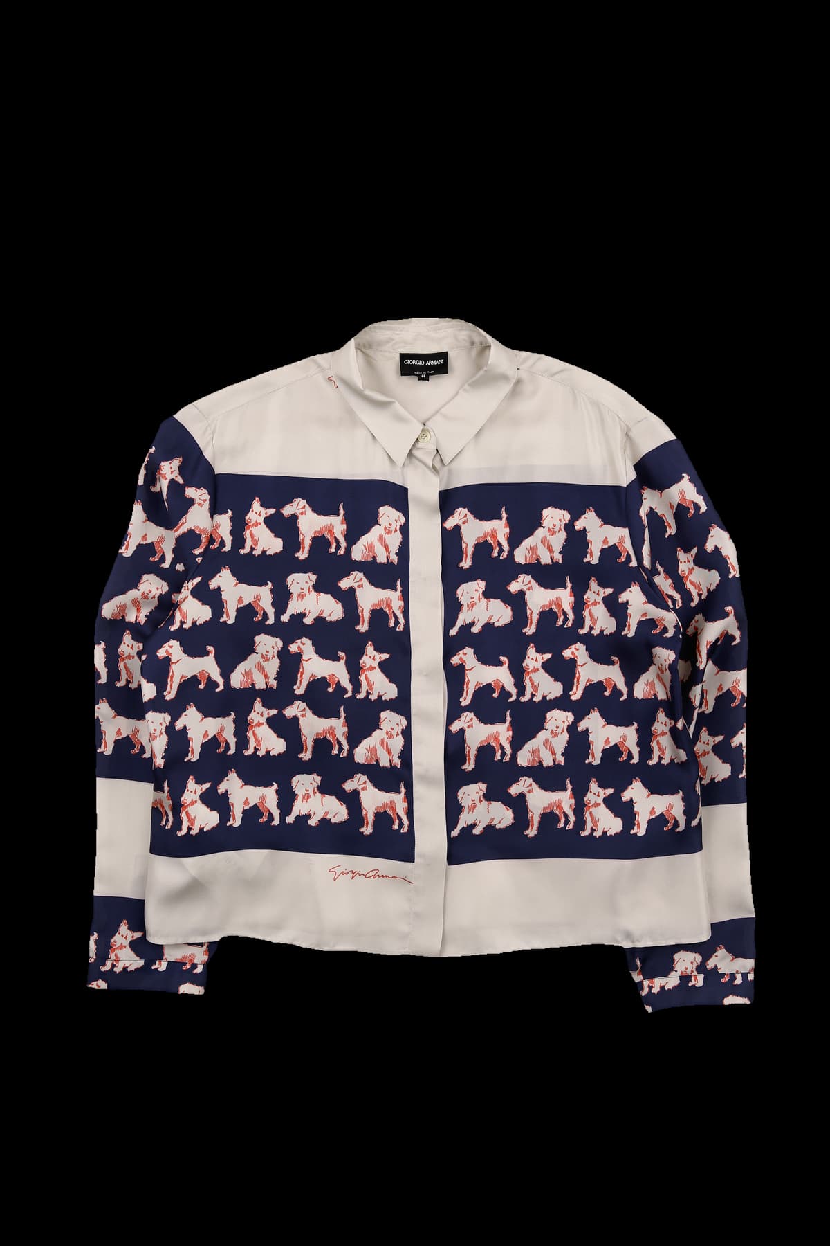 실크 패턴 블라우스