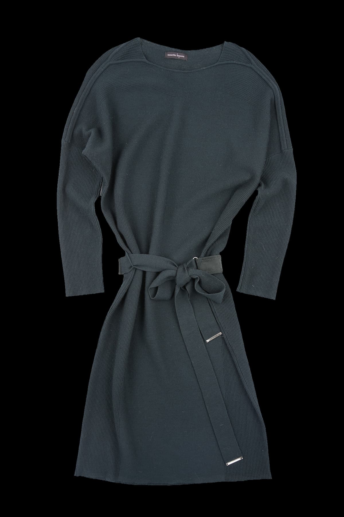 벨티드 울 긴팔 원피스