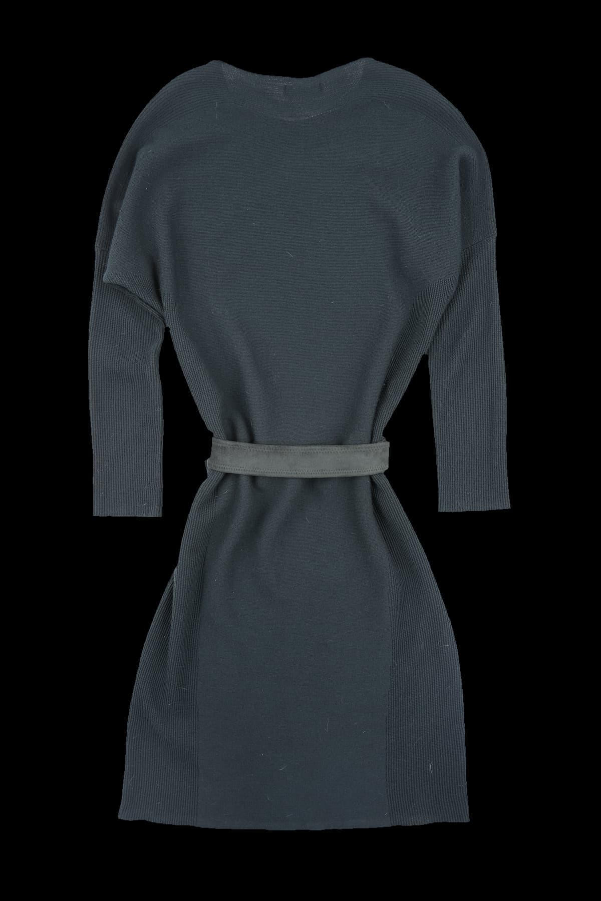 벨티드 울 긴팔 원피스