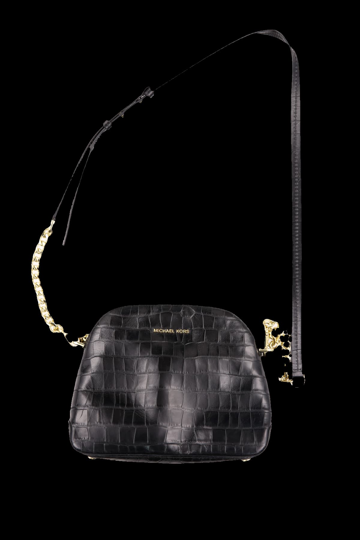 체인 레더 미니 크로스백