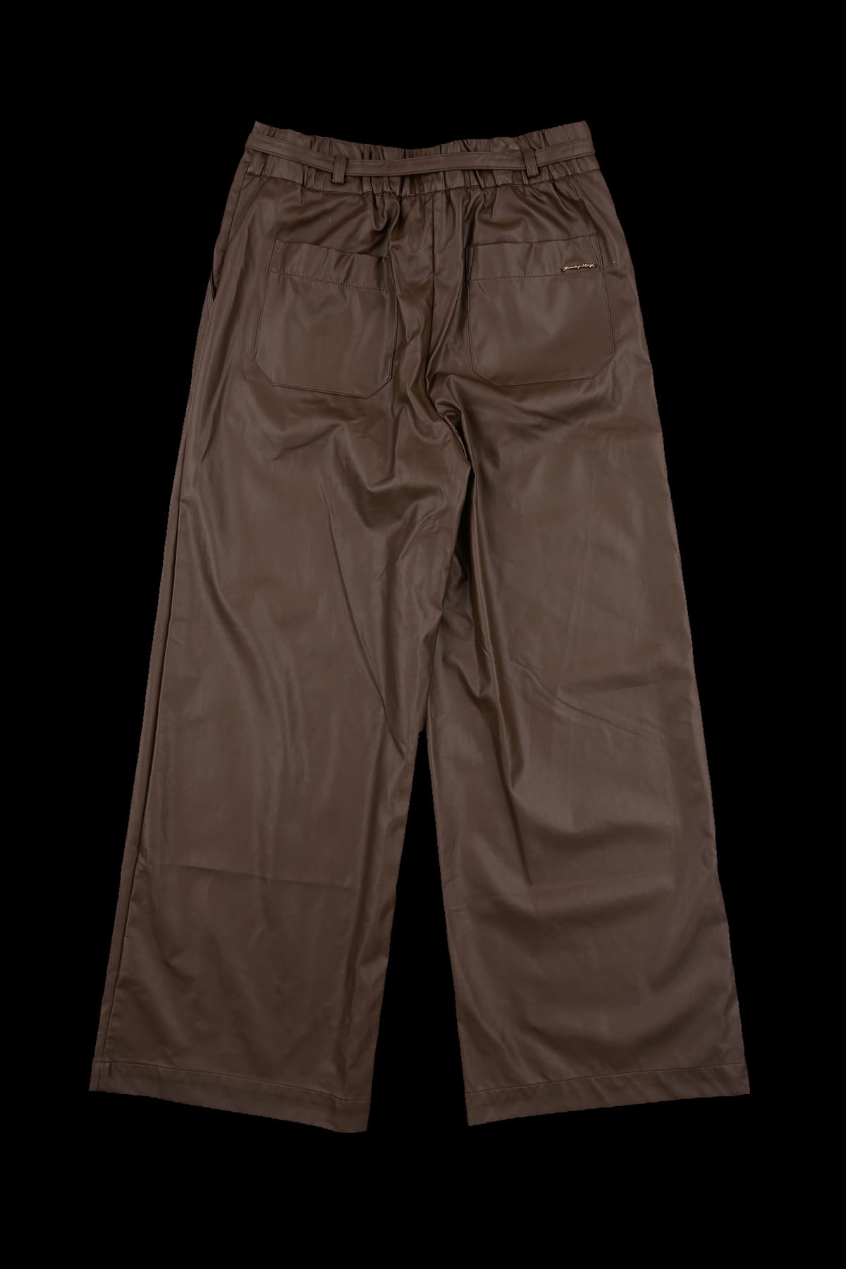 벨티드 가죽롱팬츠