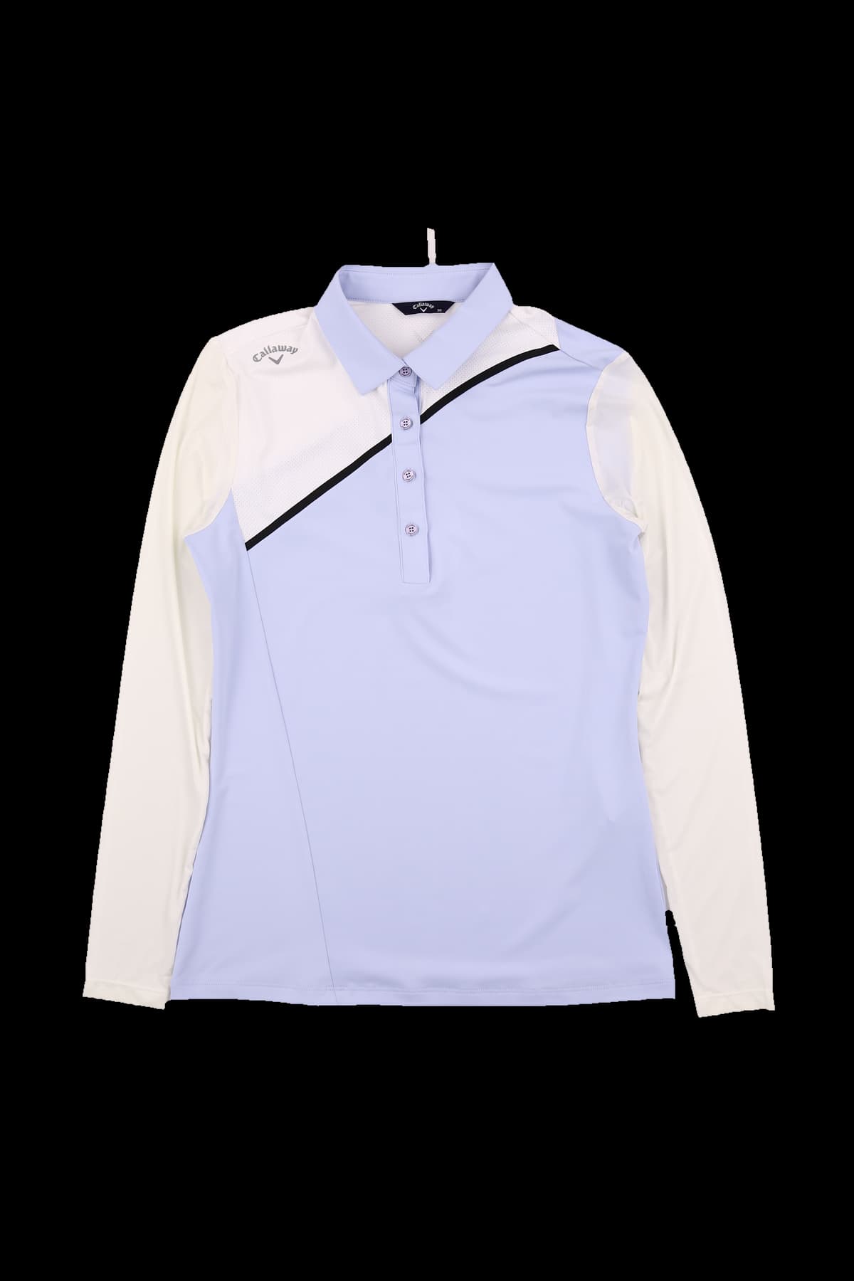 배색 펀칭 긴팔 티셔츠