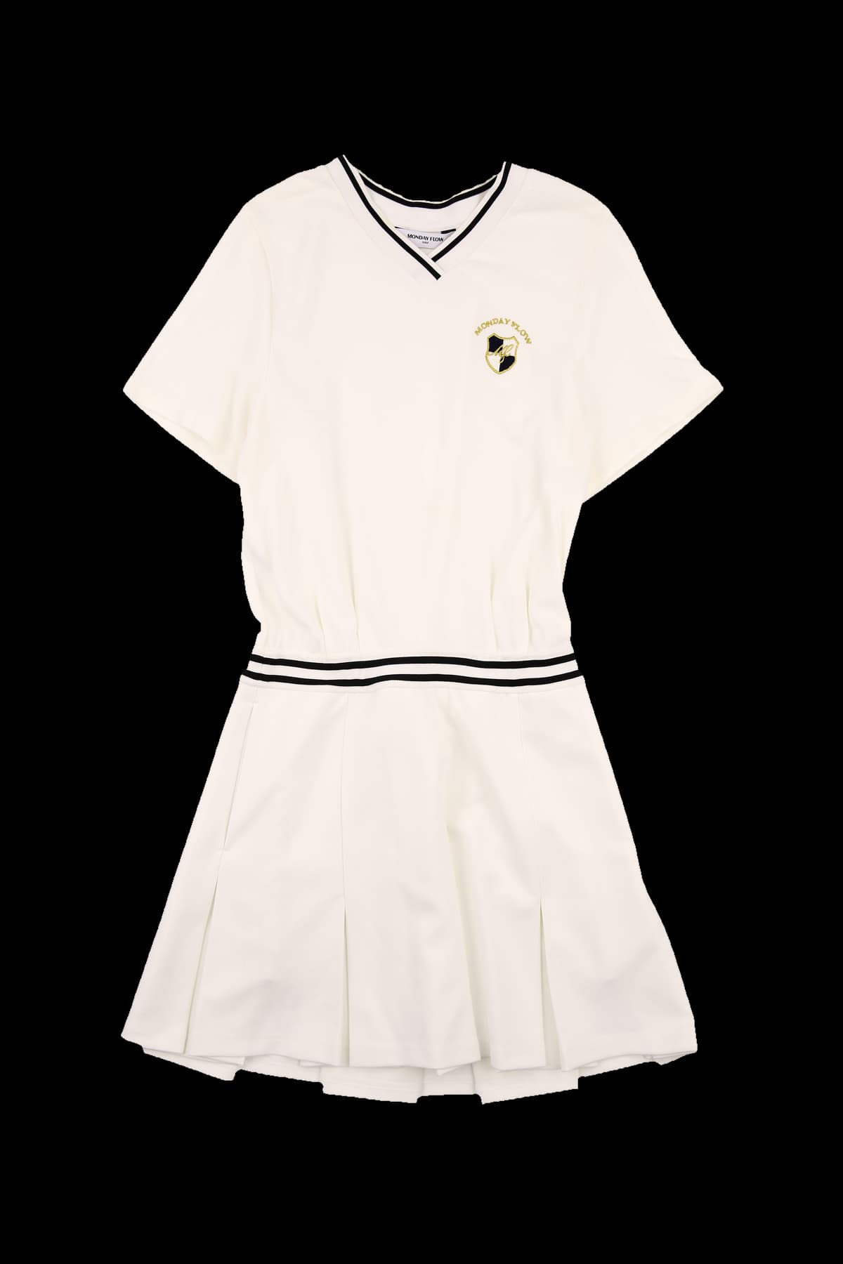 브이넥 플리츠 원피스