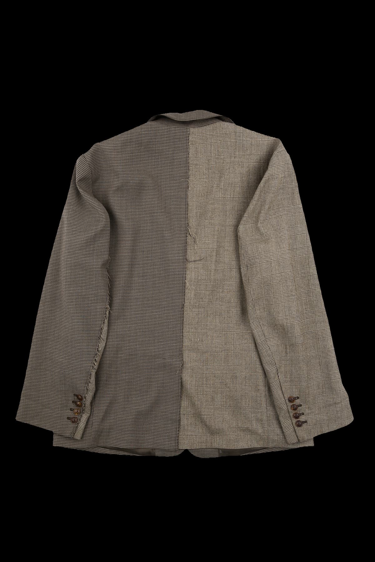 체크 싱글 버튼 카라 자켓