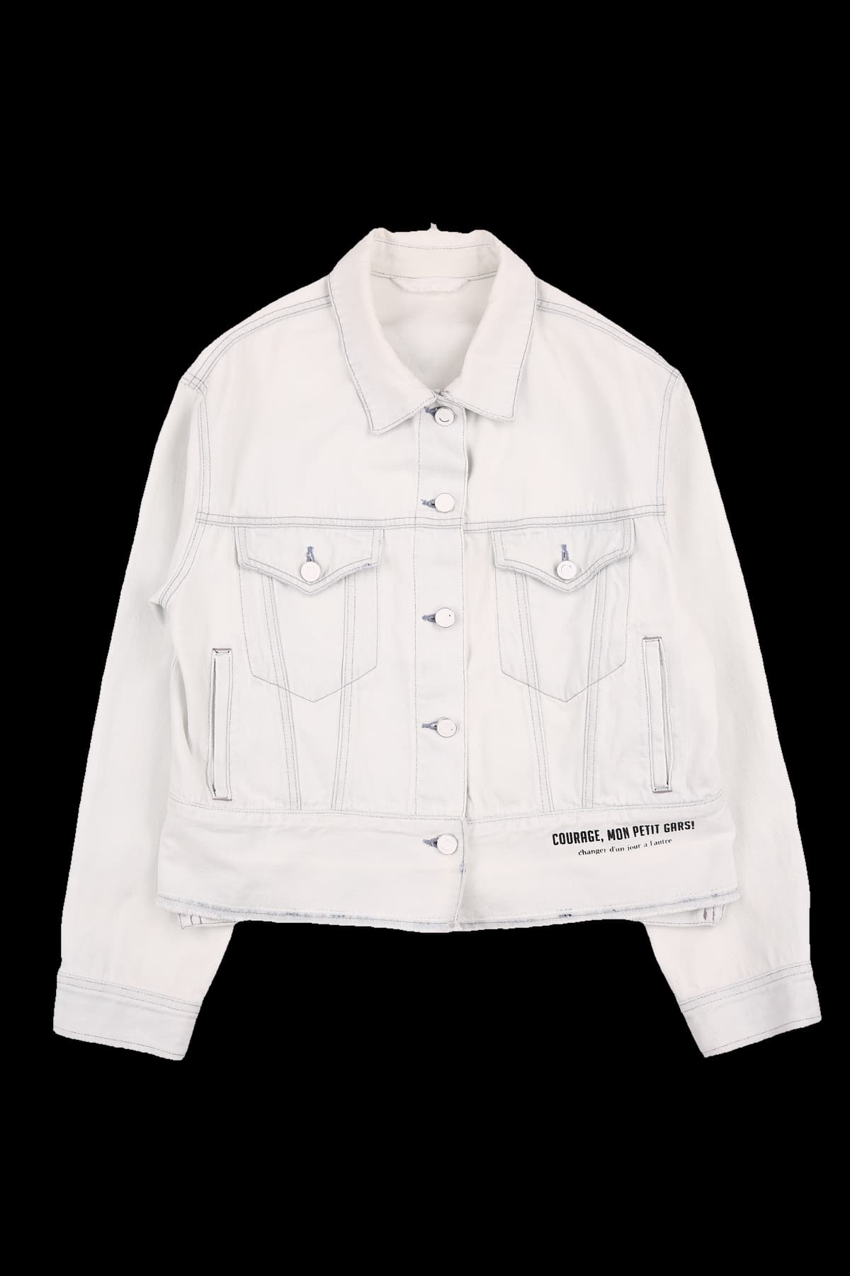 로고 패턴 프린팅 데님 자켓