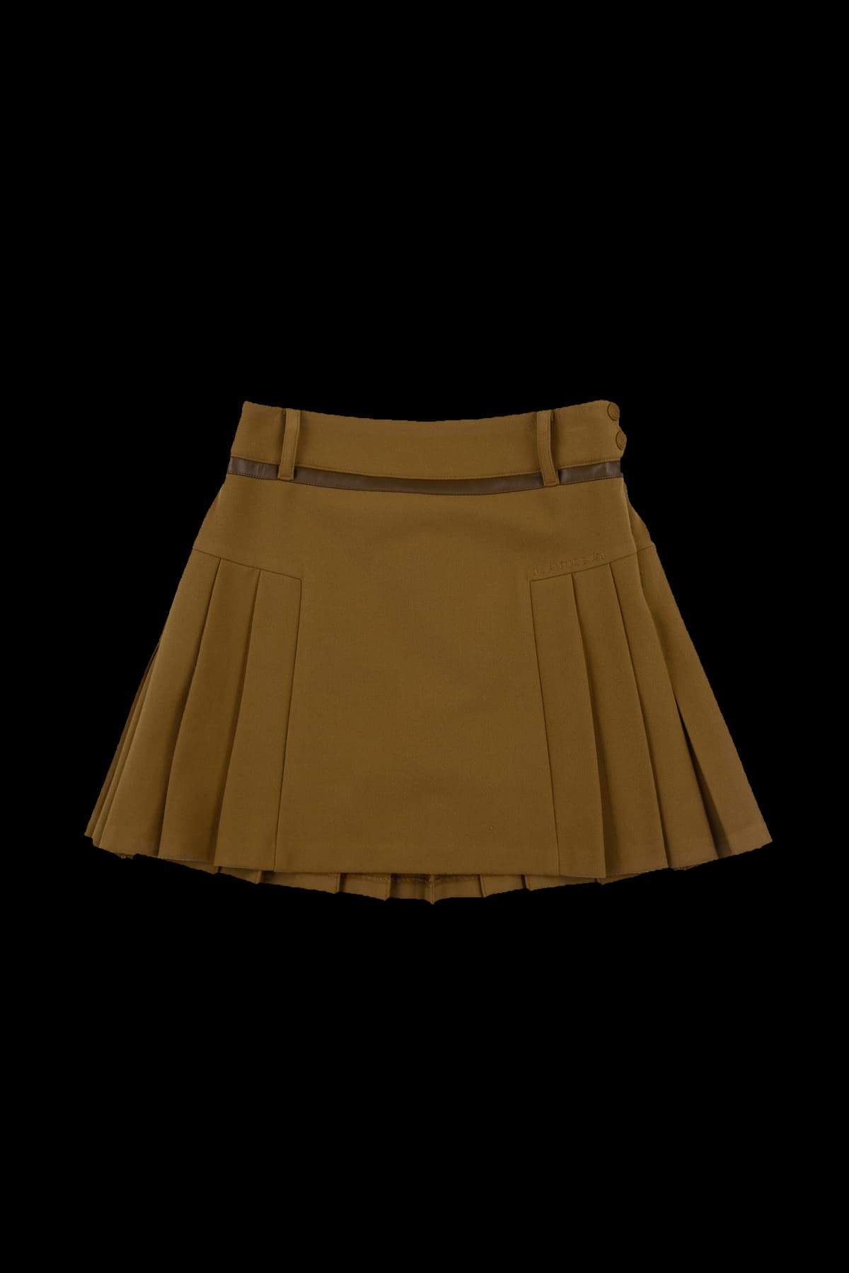 레더 라인 플리츠 스커트