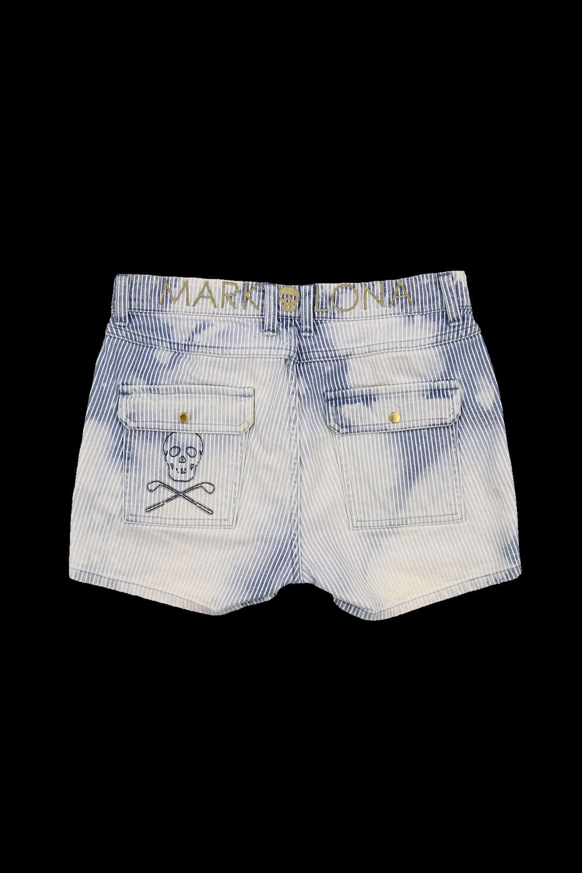 스트라이프 인디고 숏 팬츠