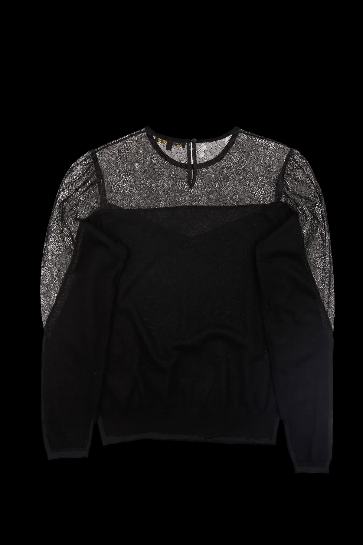 레이스 배색 니트