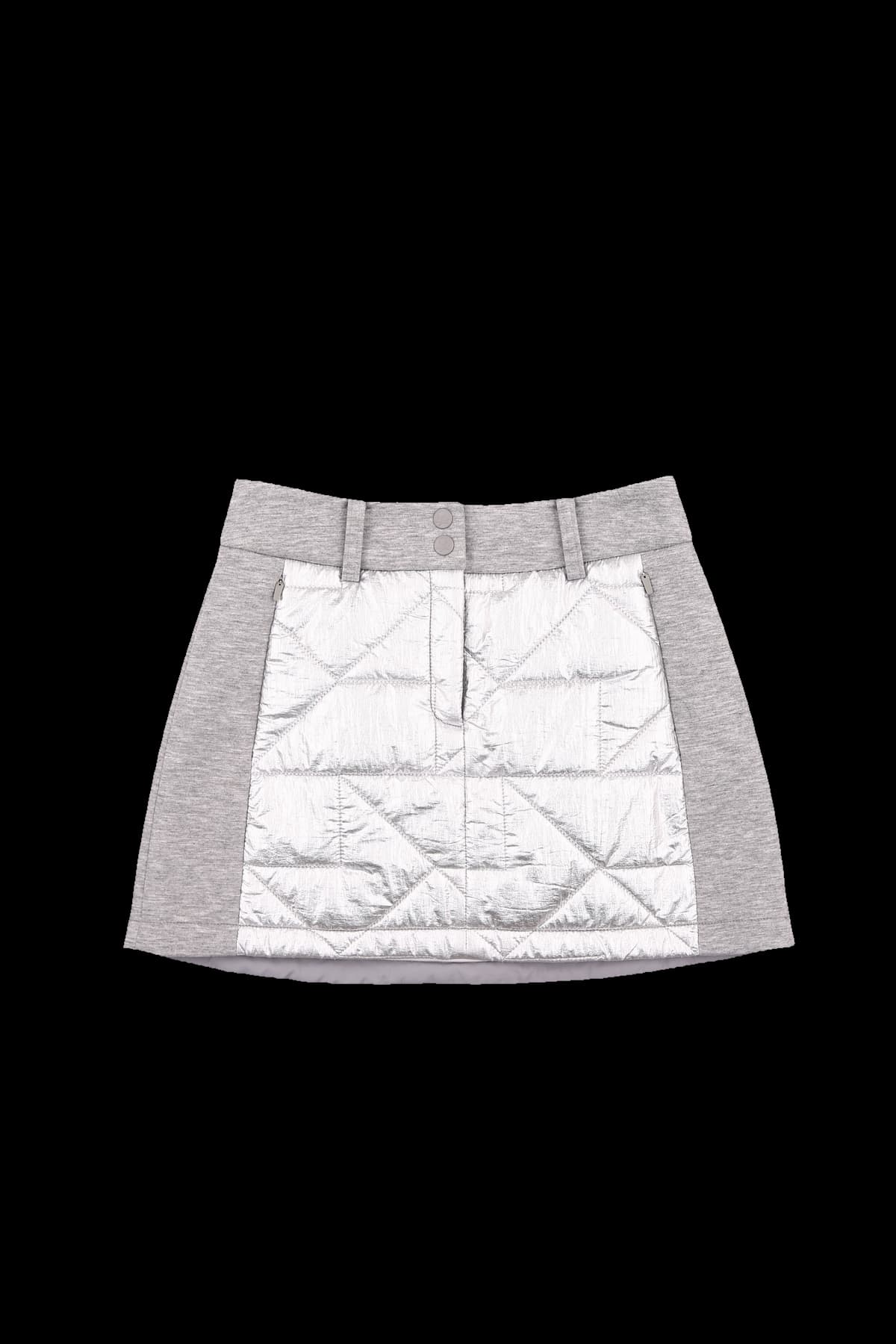 퀼팅 메탈릭 믹스 스커트