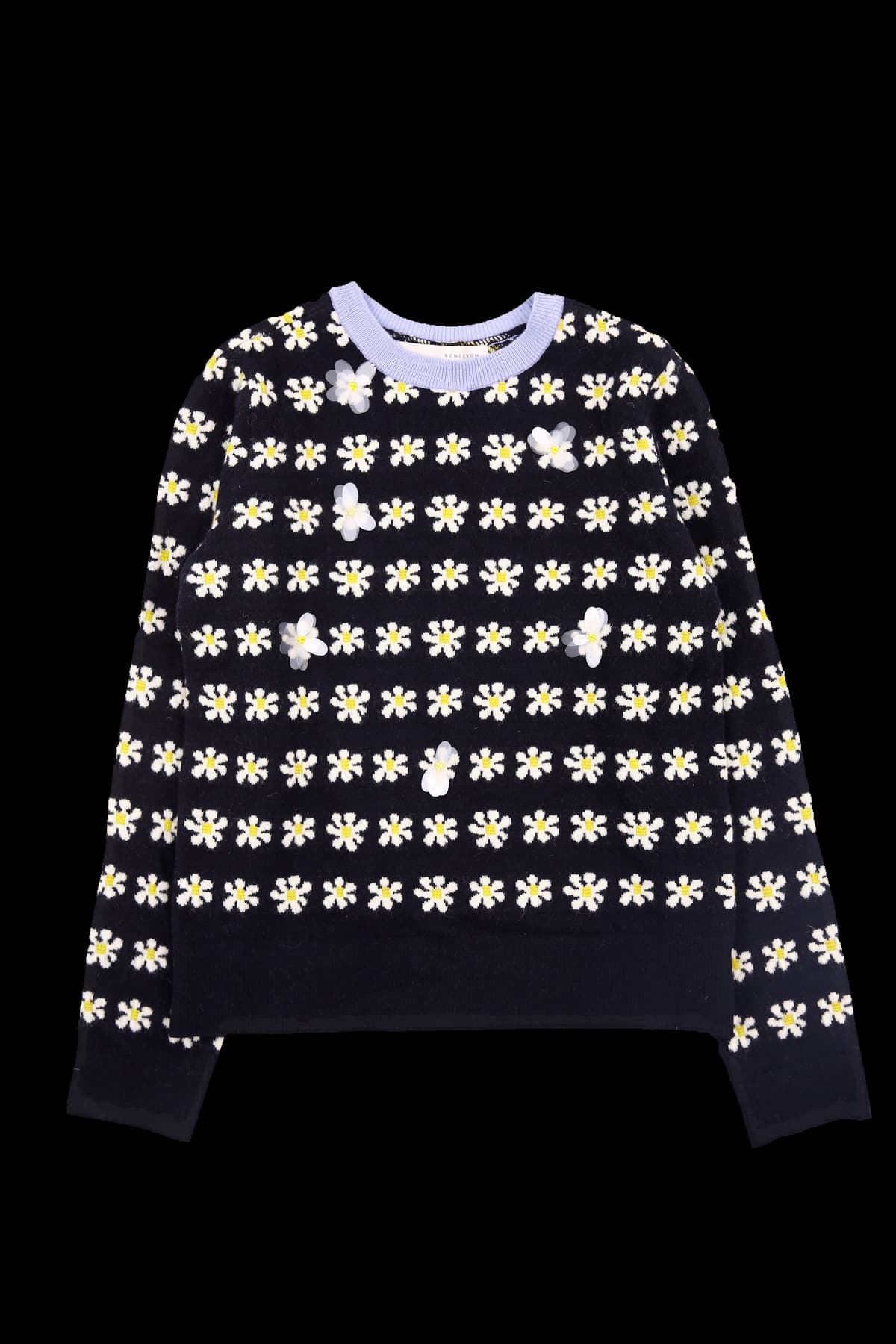 데이지 아플리케 긴팔 니트