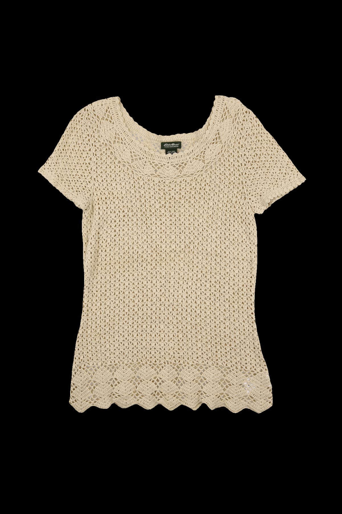 크로쉐 리넨 반팔 니트