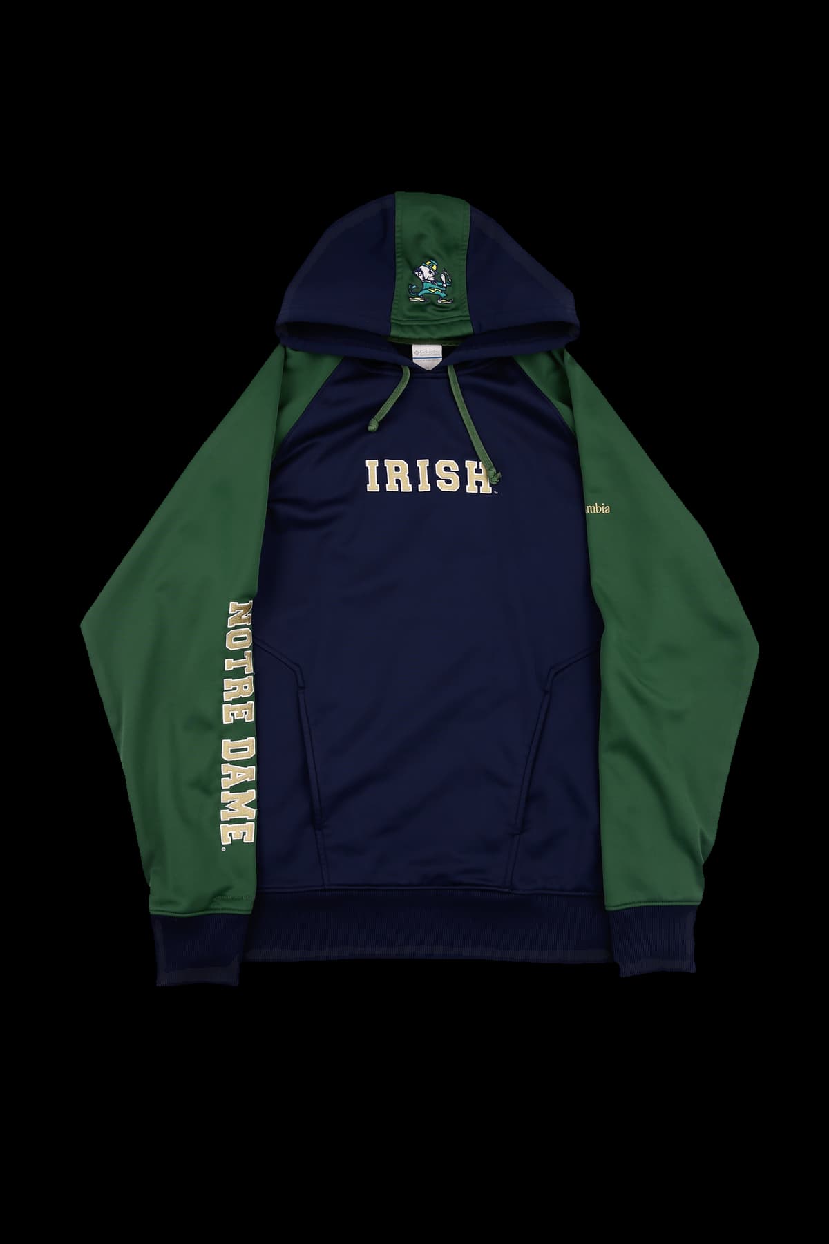 [남성] 자수 배색 기모 후드 티셔츠