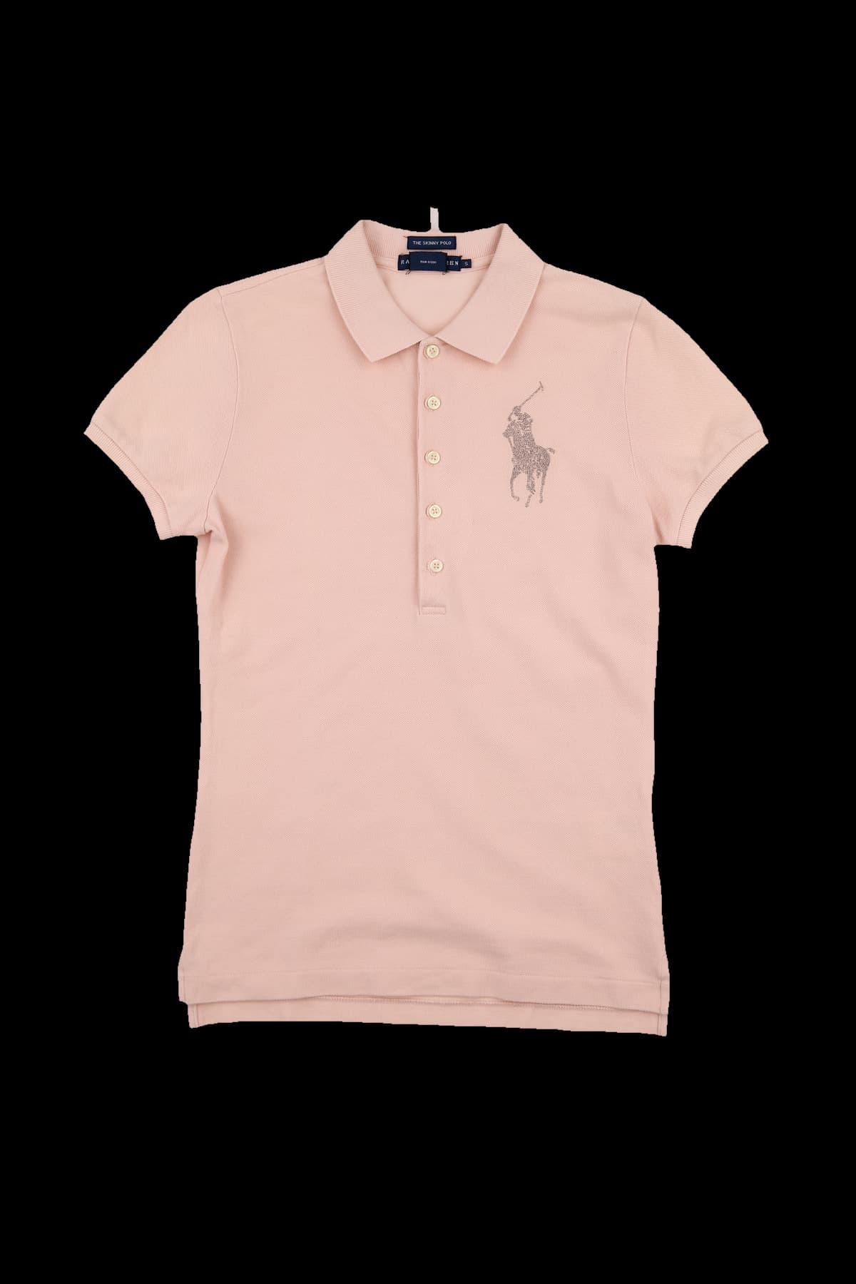 큐빅 로고 반팔 카라 티셔츠