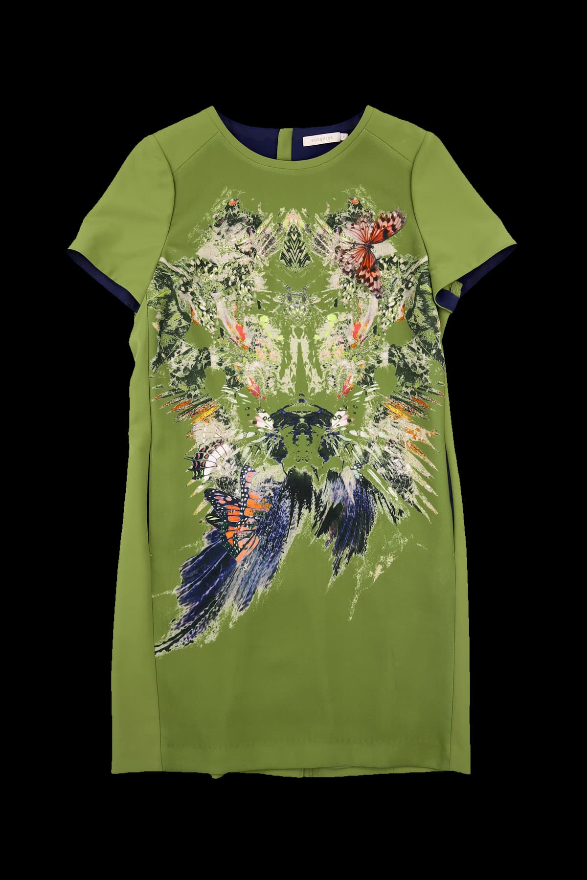 프린팅 라운드 원피스