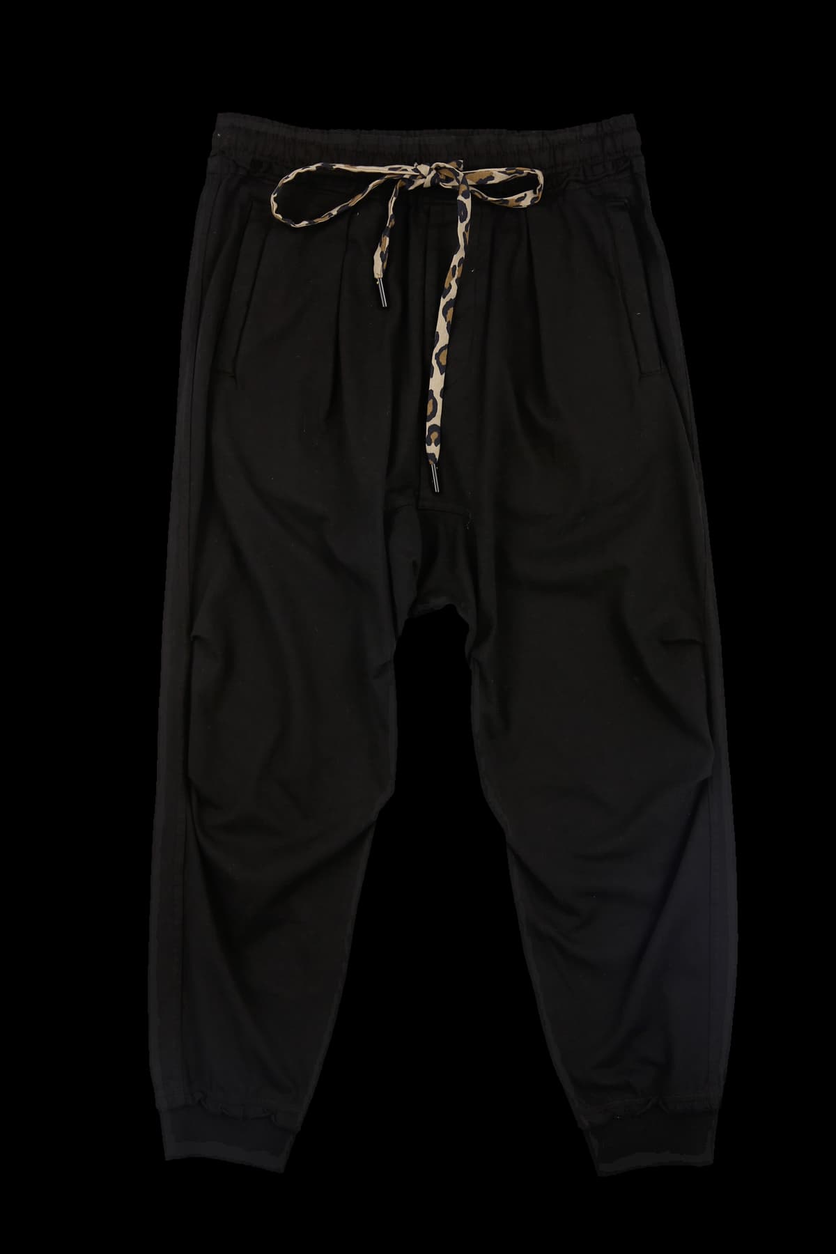 호피 스트링 밴딩 배기 팬츠