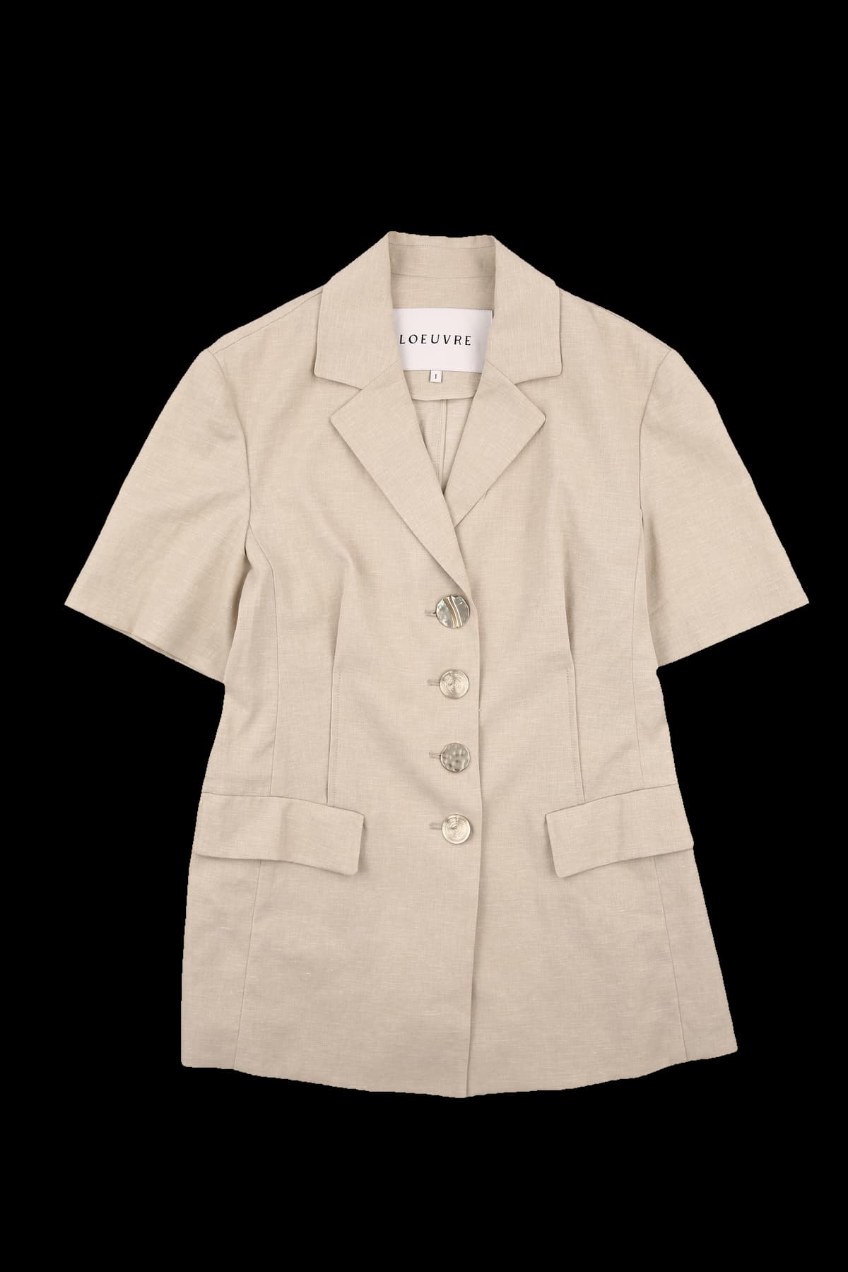 린넨 카라 반팔 자켓