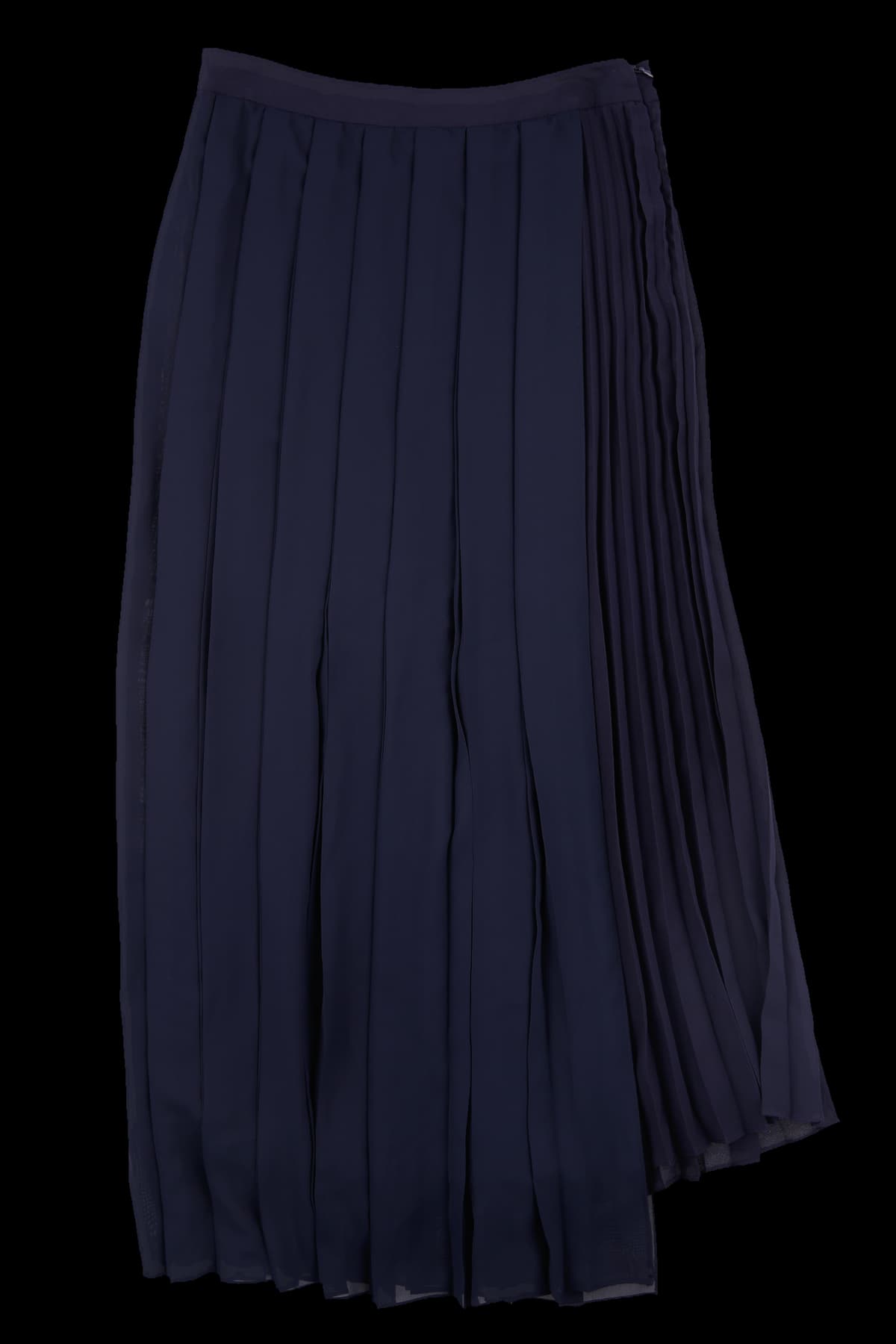 플리츠 랩 롱 스커트