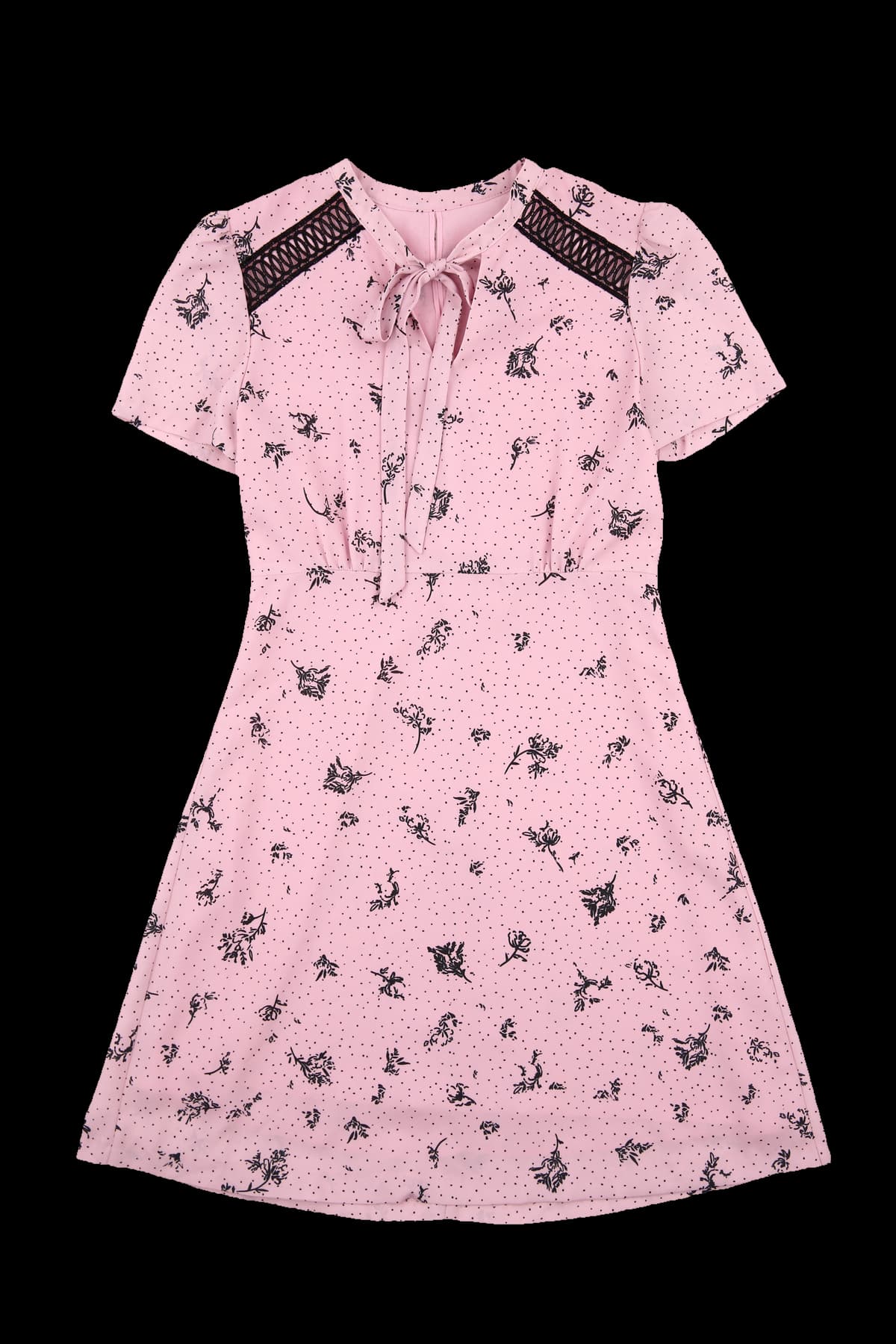 스트랩 패턴 반팔 원피스