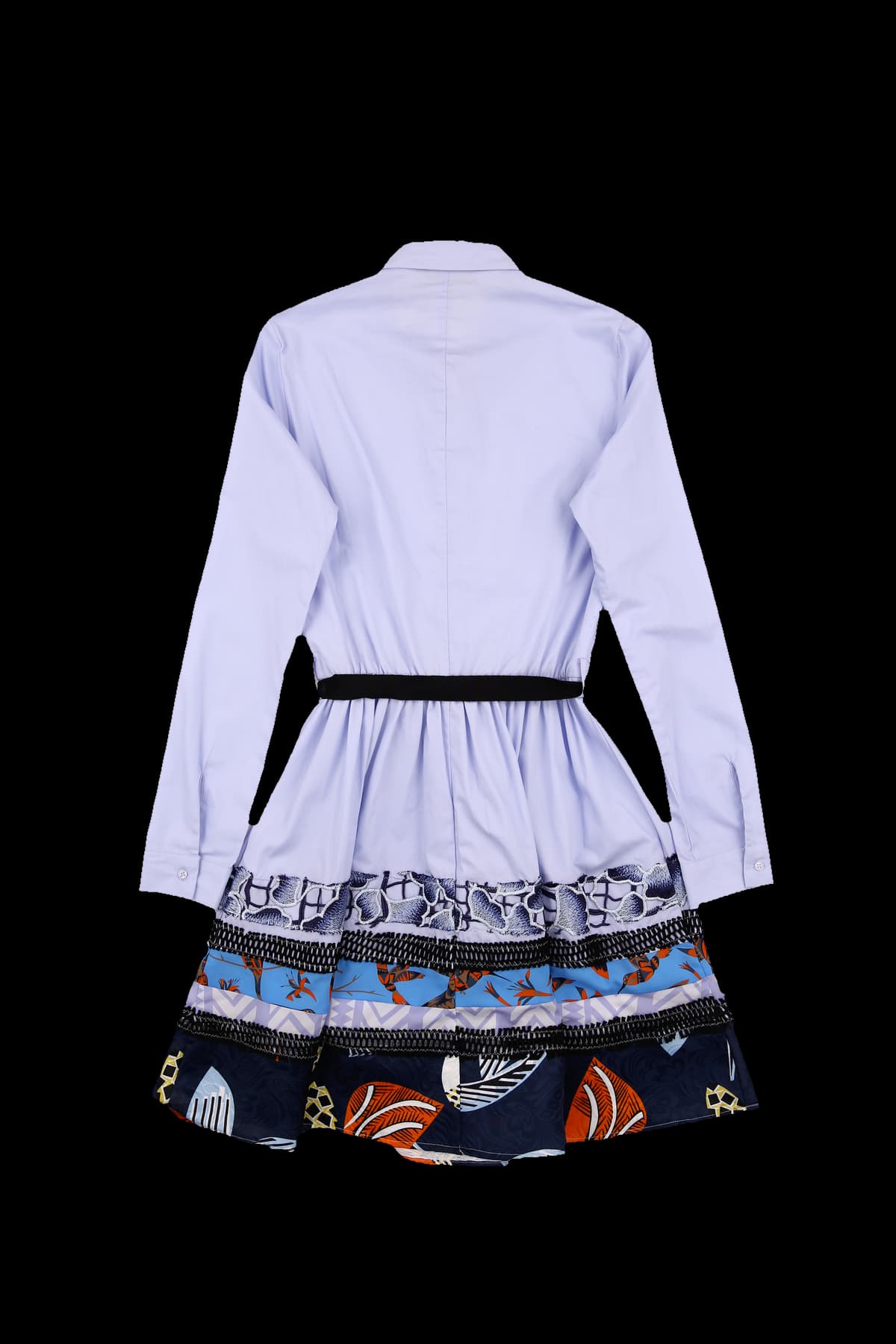 [새상품] 레이스 배색 스트랩 셔츠 원피스