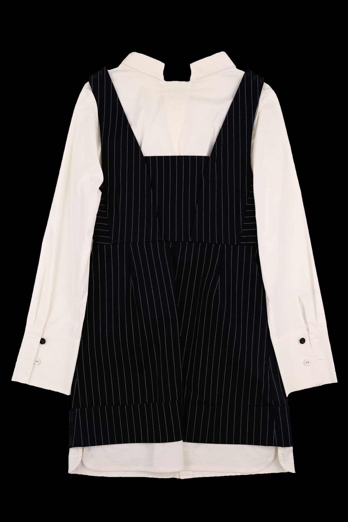 스트라이프 레이어드 셔츠 원피스